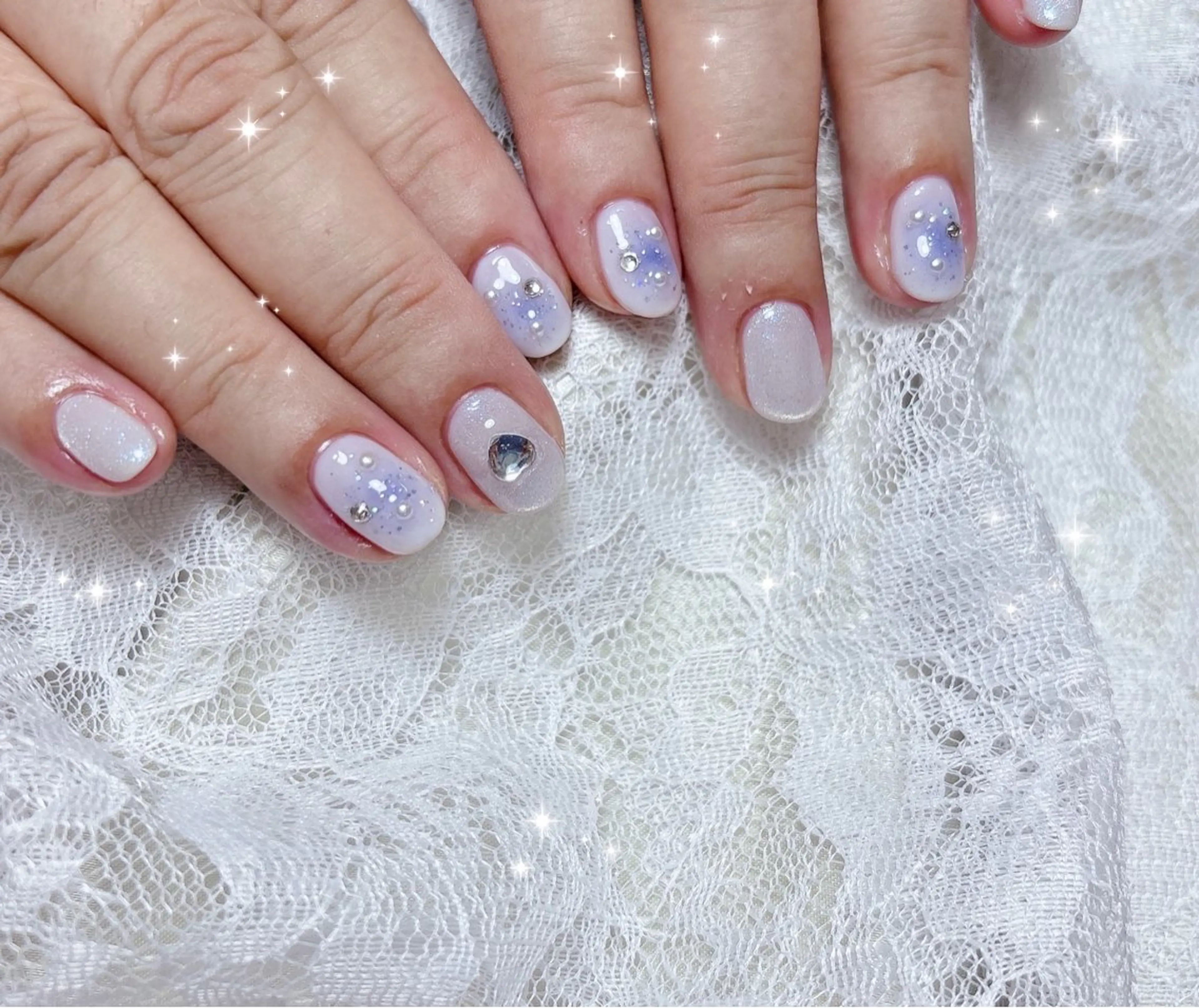 ネイル チークネイル マグネットネイル ハンドネイル FLARE NAIL フレアネイルのネイルデザイン