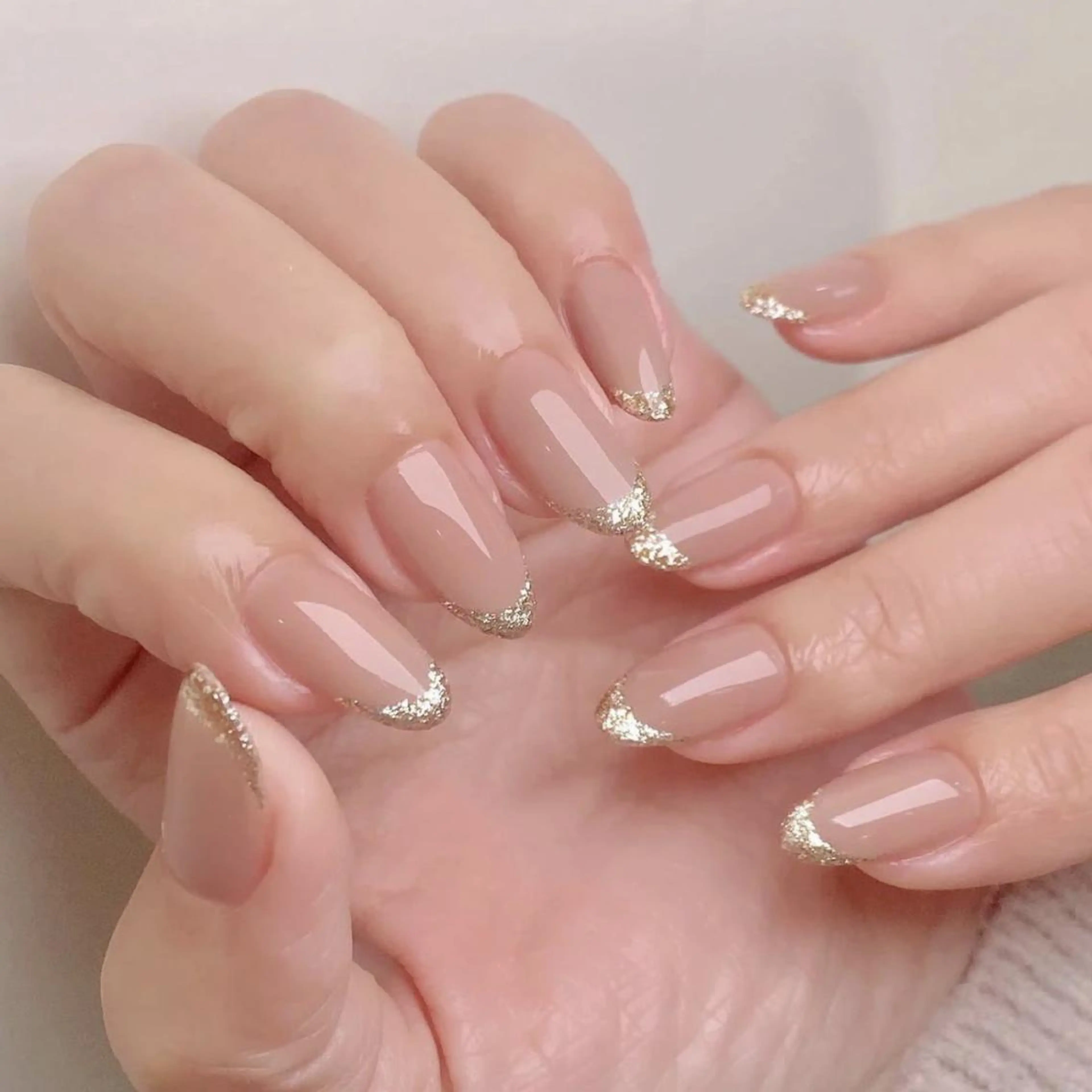 ネイル フレンチネイル ガラスフレンチ Queen's ゆなのネイルデザイン