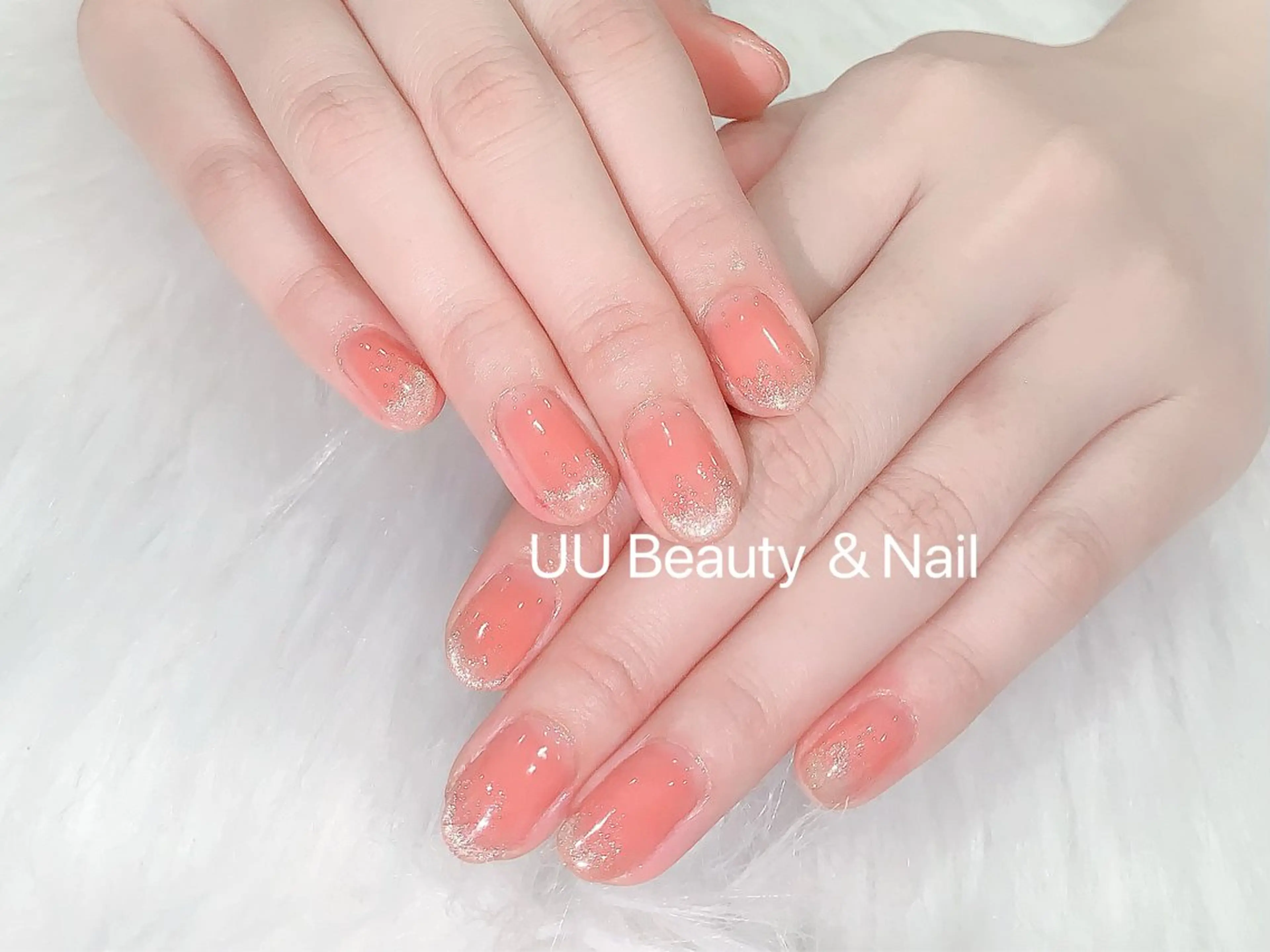 ネイル フレンチネイル マグネットネイル マグネットフレンチ ピンク ハンドネイル UU Salon所属・UU ゆきのネイルデザイン