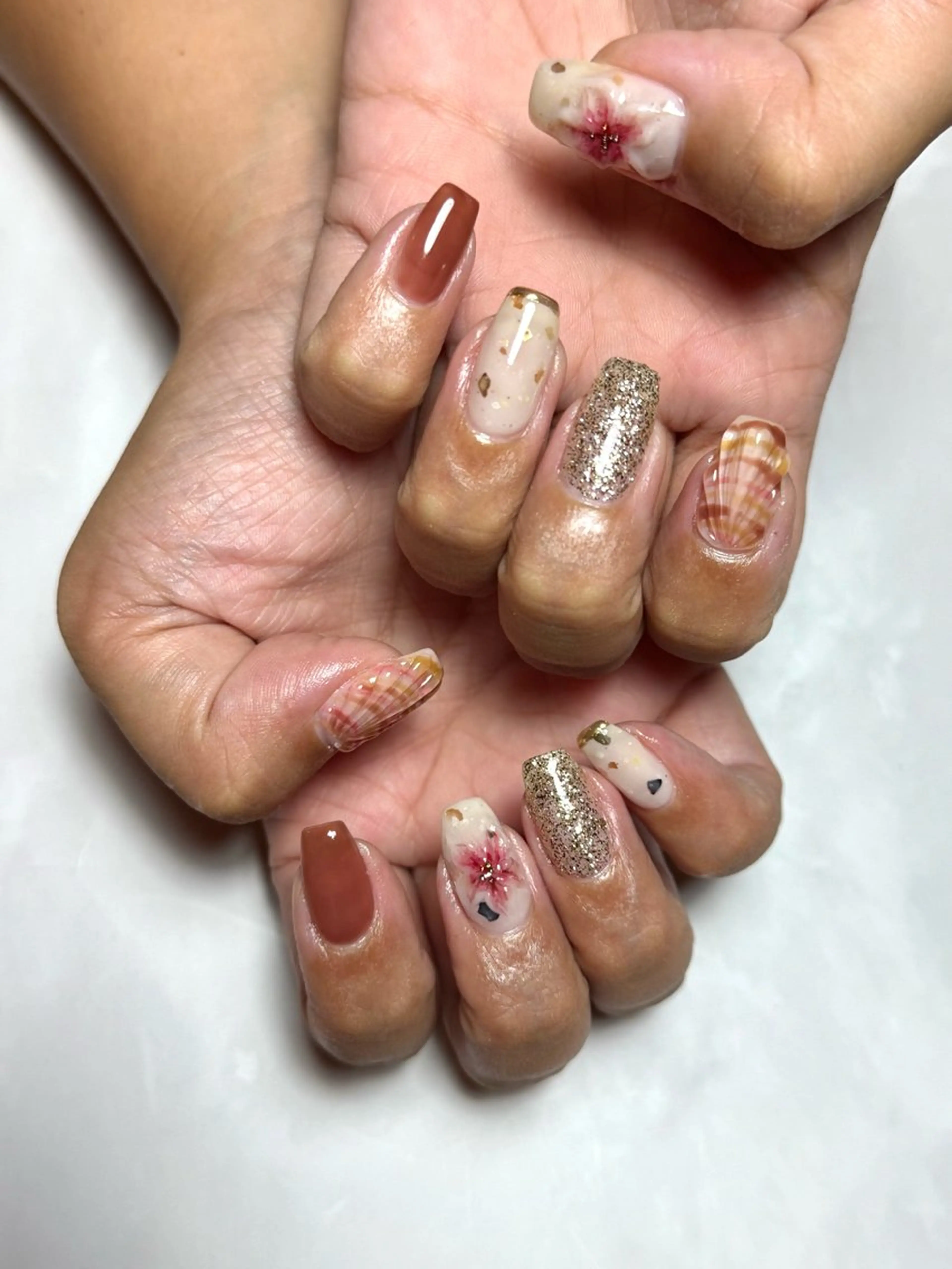 ネイル アートネイル フラワーネイル ぷっくりネイル ハンドネイル ︎︎☾ minami︎︎☾のネイルデザイン