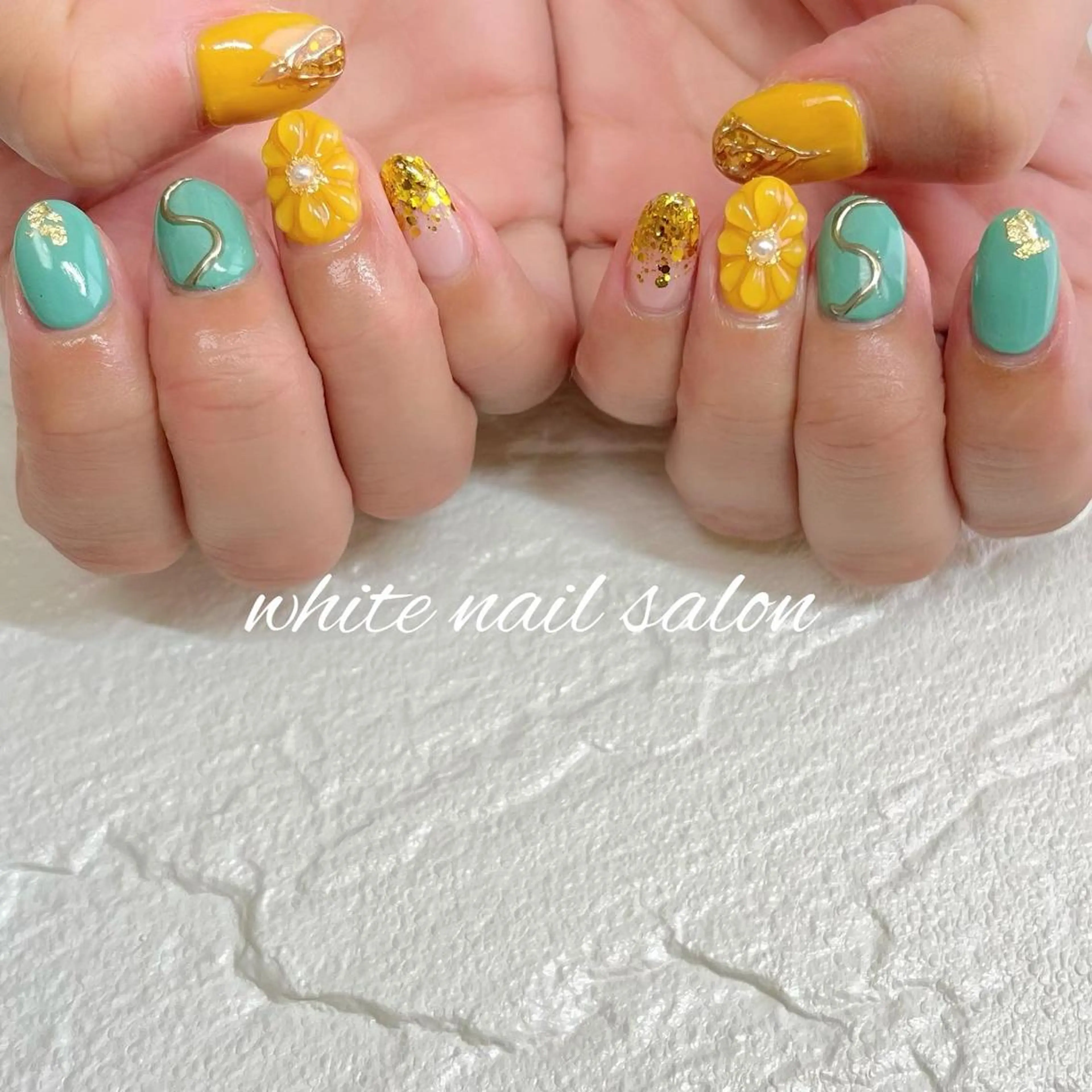 ネイル フットネイル ジェルネイル ハードジェル ラメ(グリッター) 持ち込み ハンドネイル white nail salonのネイルデザイン