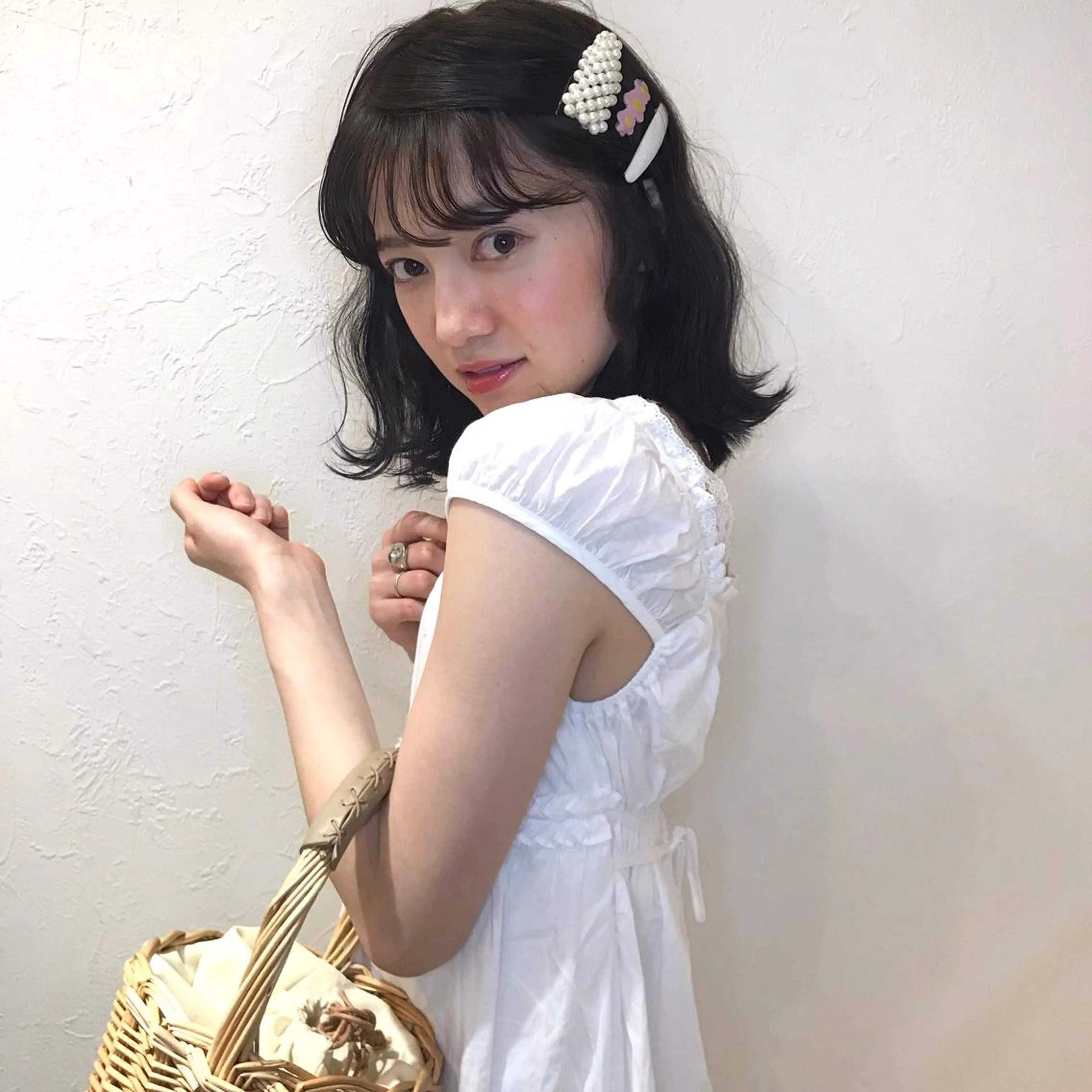 ミディアム ブリーチなしカラー ダブルカラーエクステのヘアスタイル