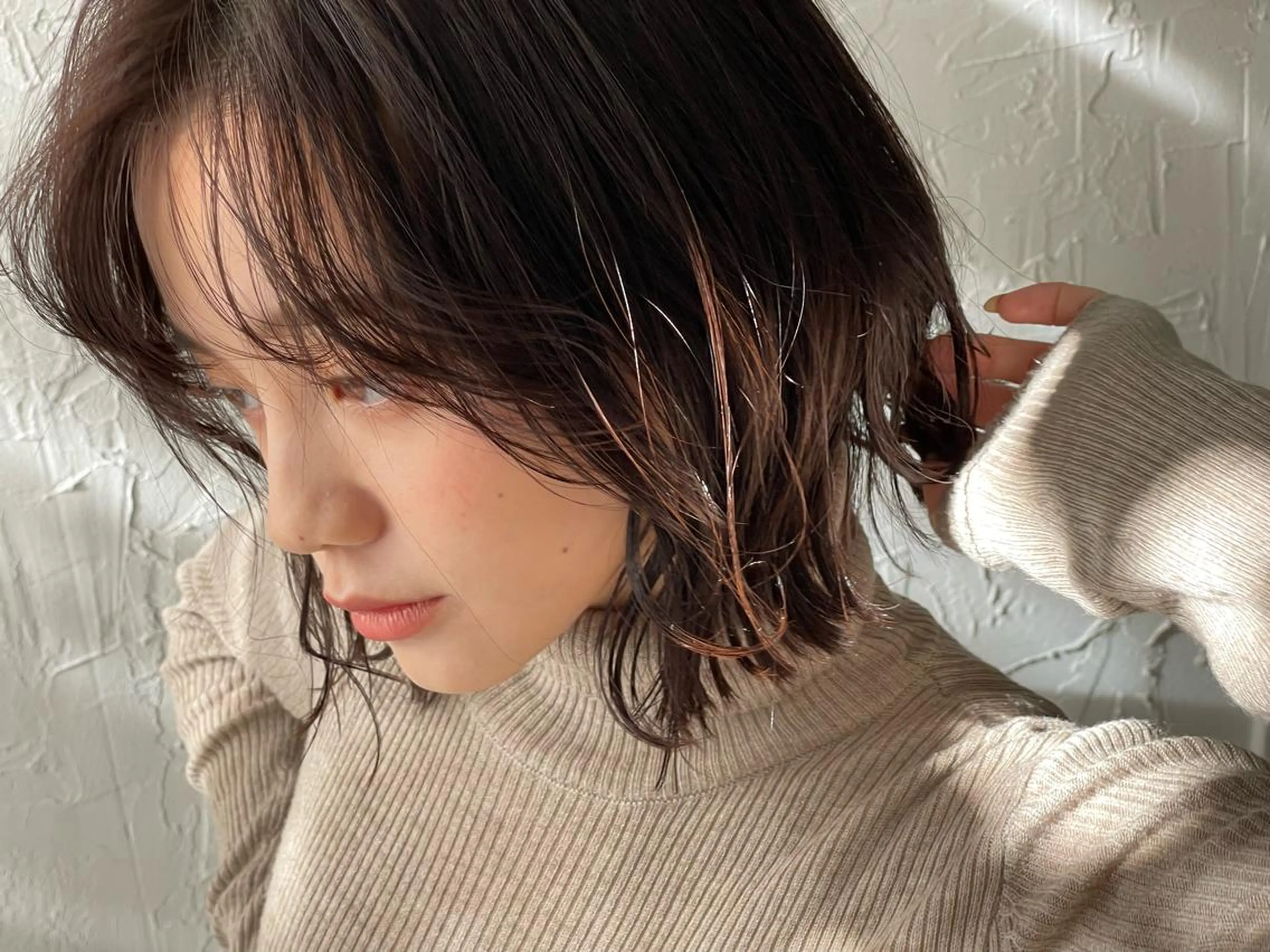 ミディアム パーマ akane .のヘアスタイル