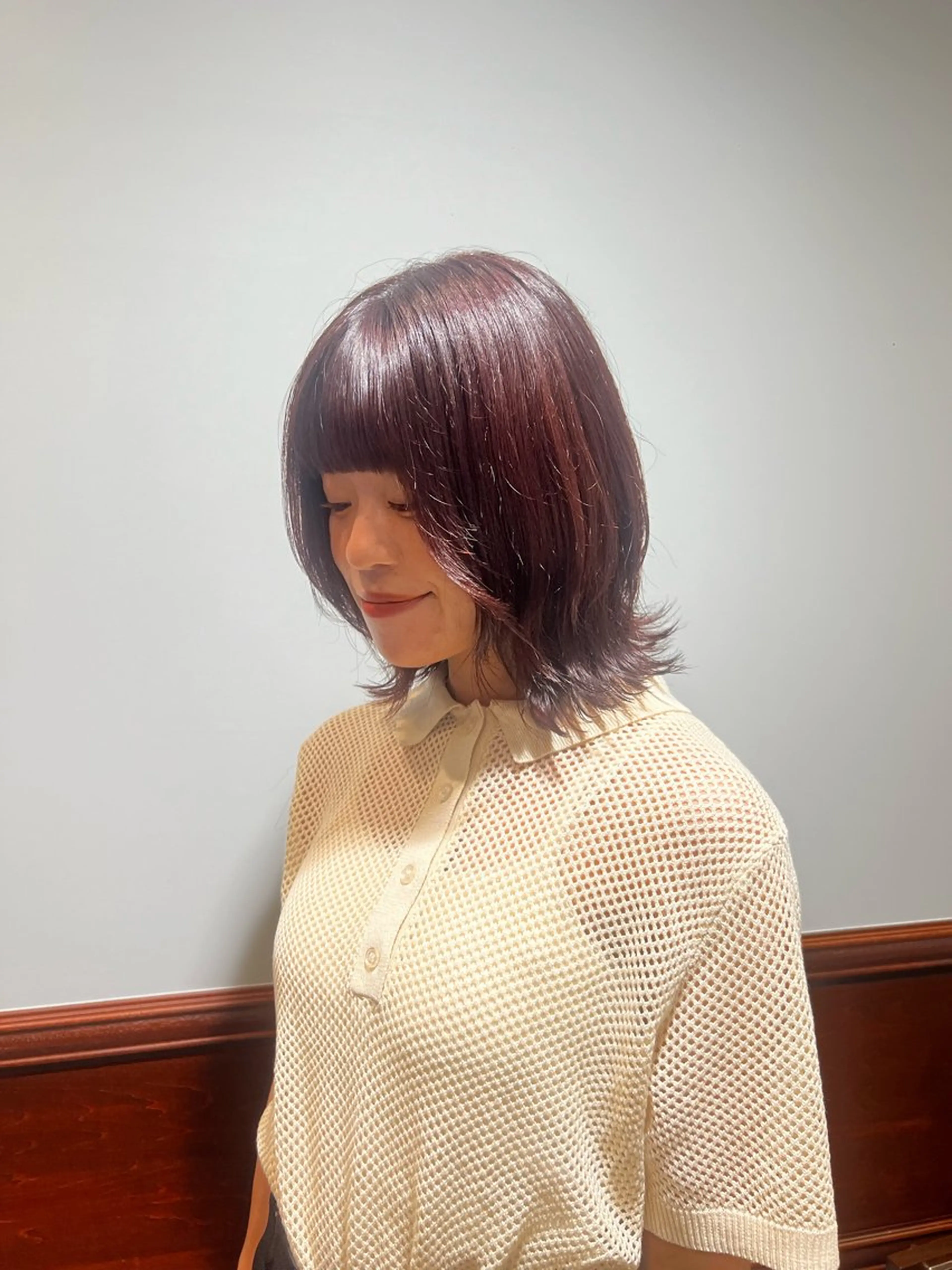 ミディアム カラー ヘアカラー れいな🌼 ボブ･艶カラー🌼のヘアスタイル