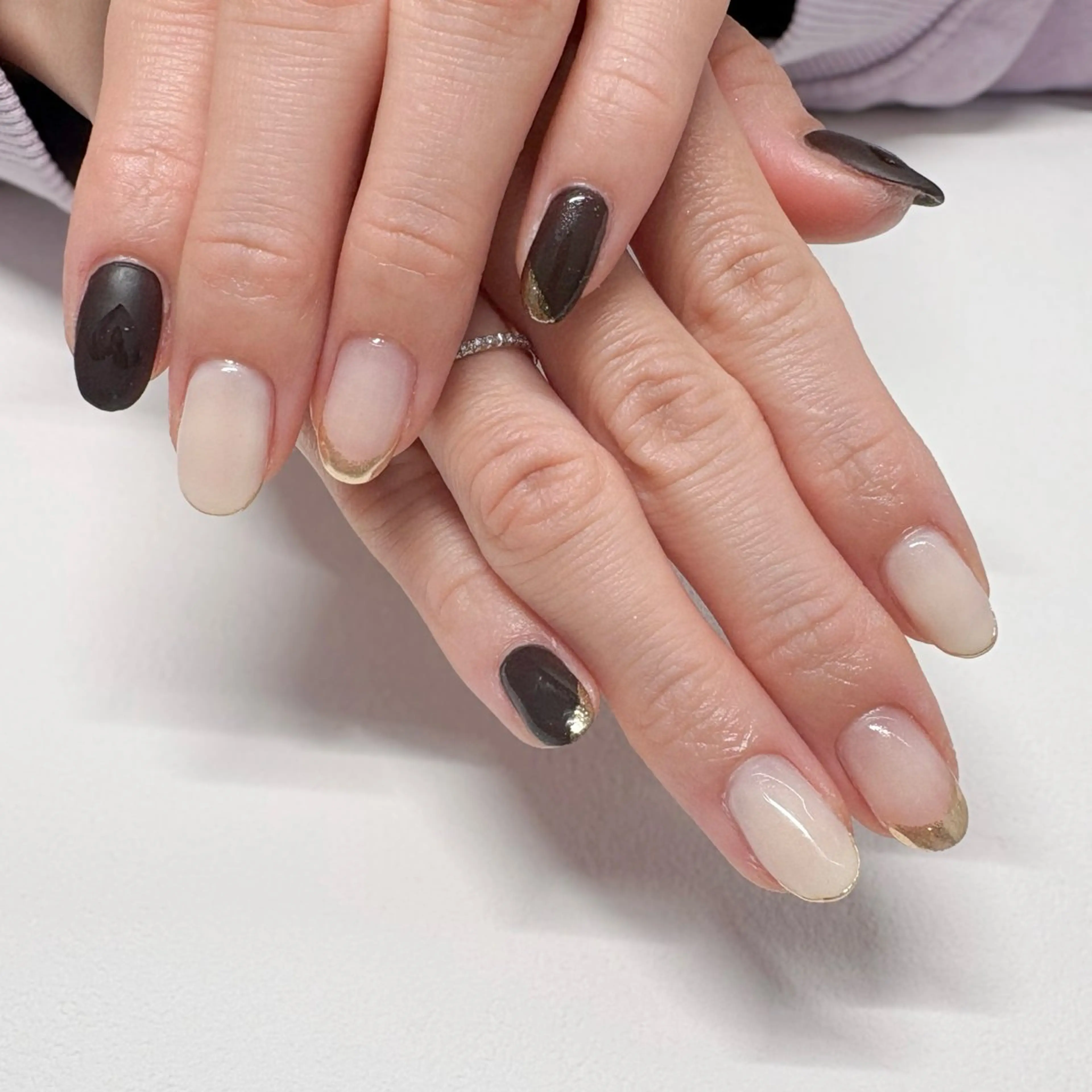 ネイル クリアネイル ハート マットネイル ミラーネイル ハンドネイル moeko nailのネイルデザイン