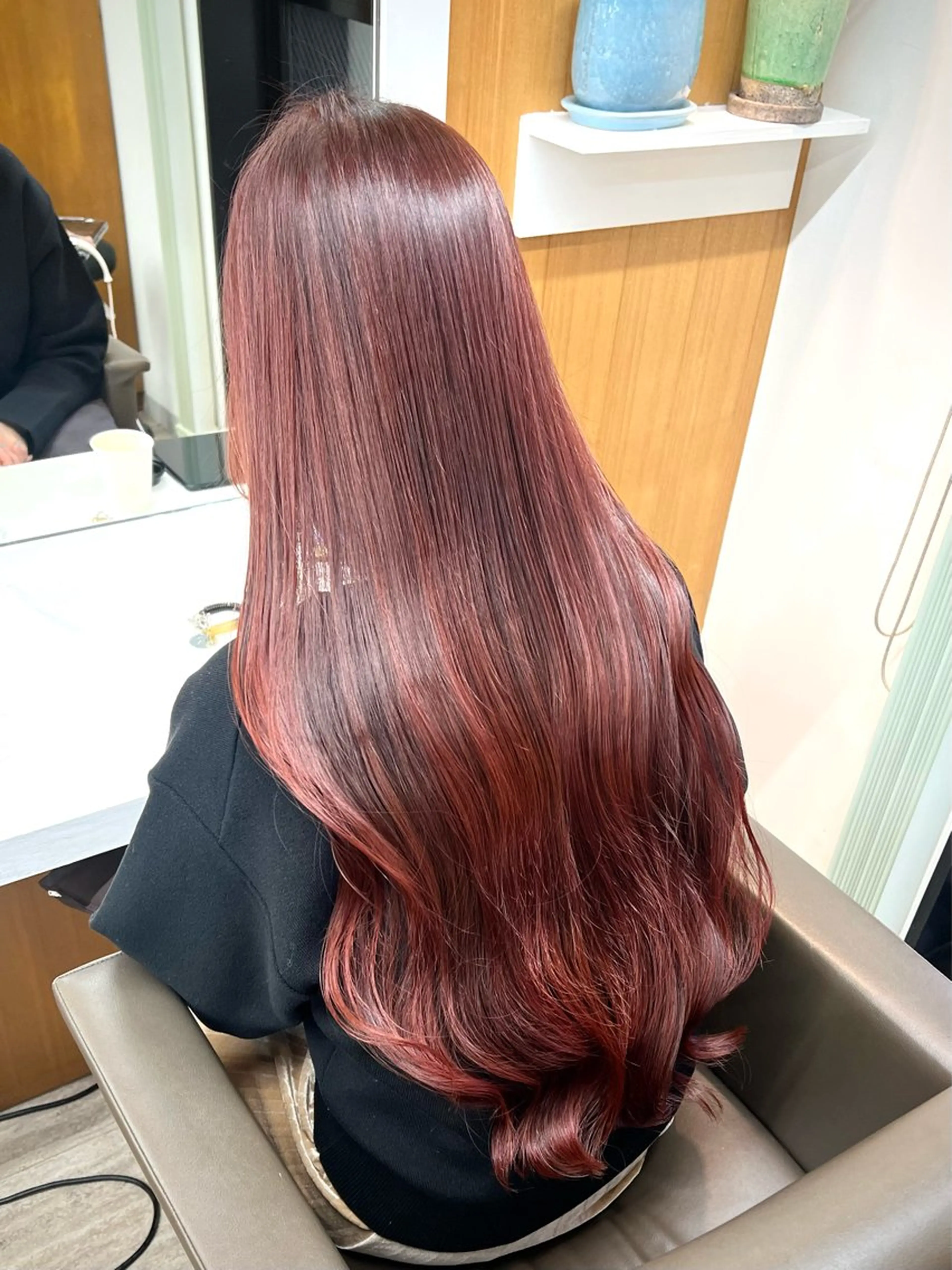 ロング カラー ブリーチ ブリーチなしカラー ピンクカラー 透明感カラー/ イルミナカラーヒロキのヘアスタイル