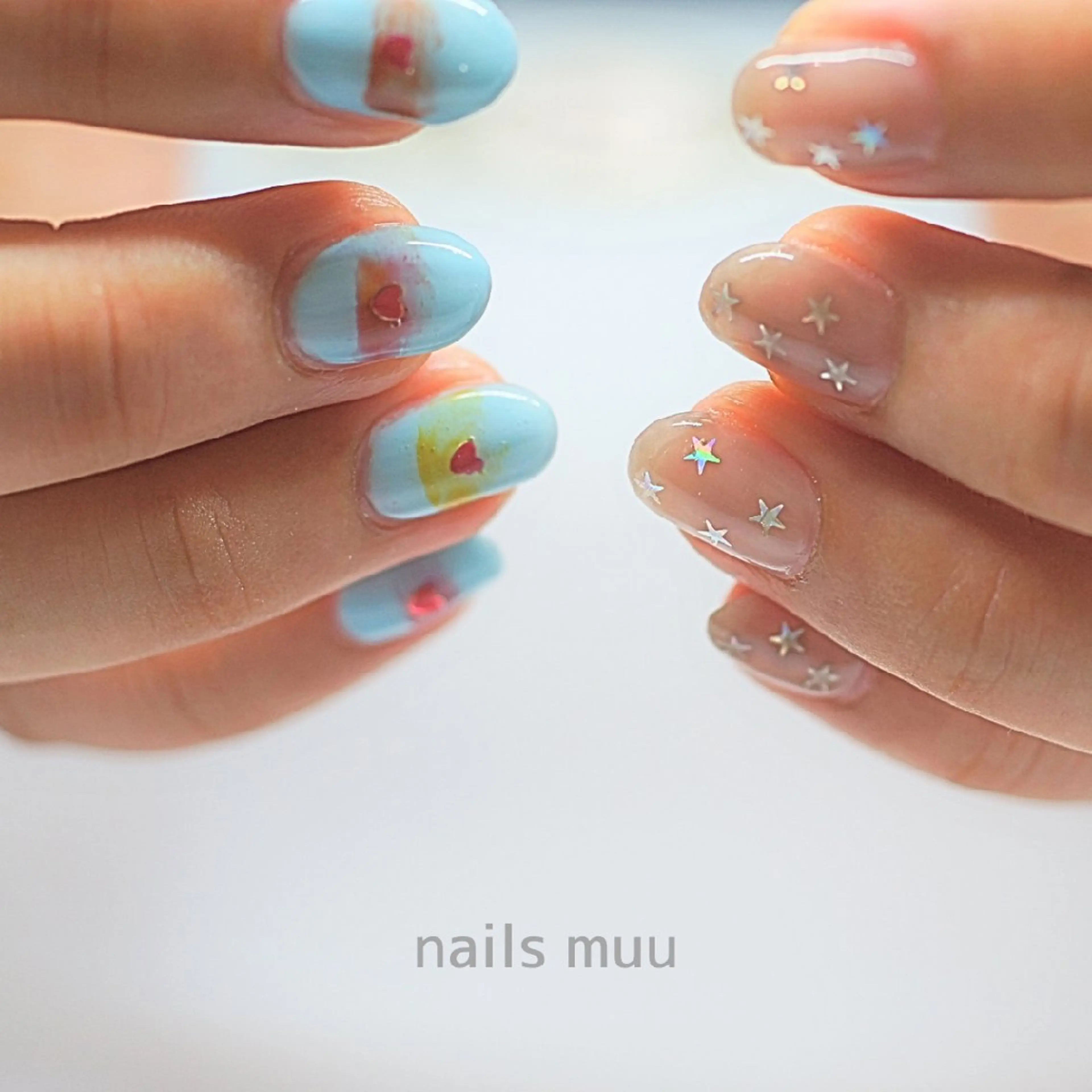 ネイル ハート ハンドネイル nails muu まゆのネイルデザイン