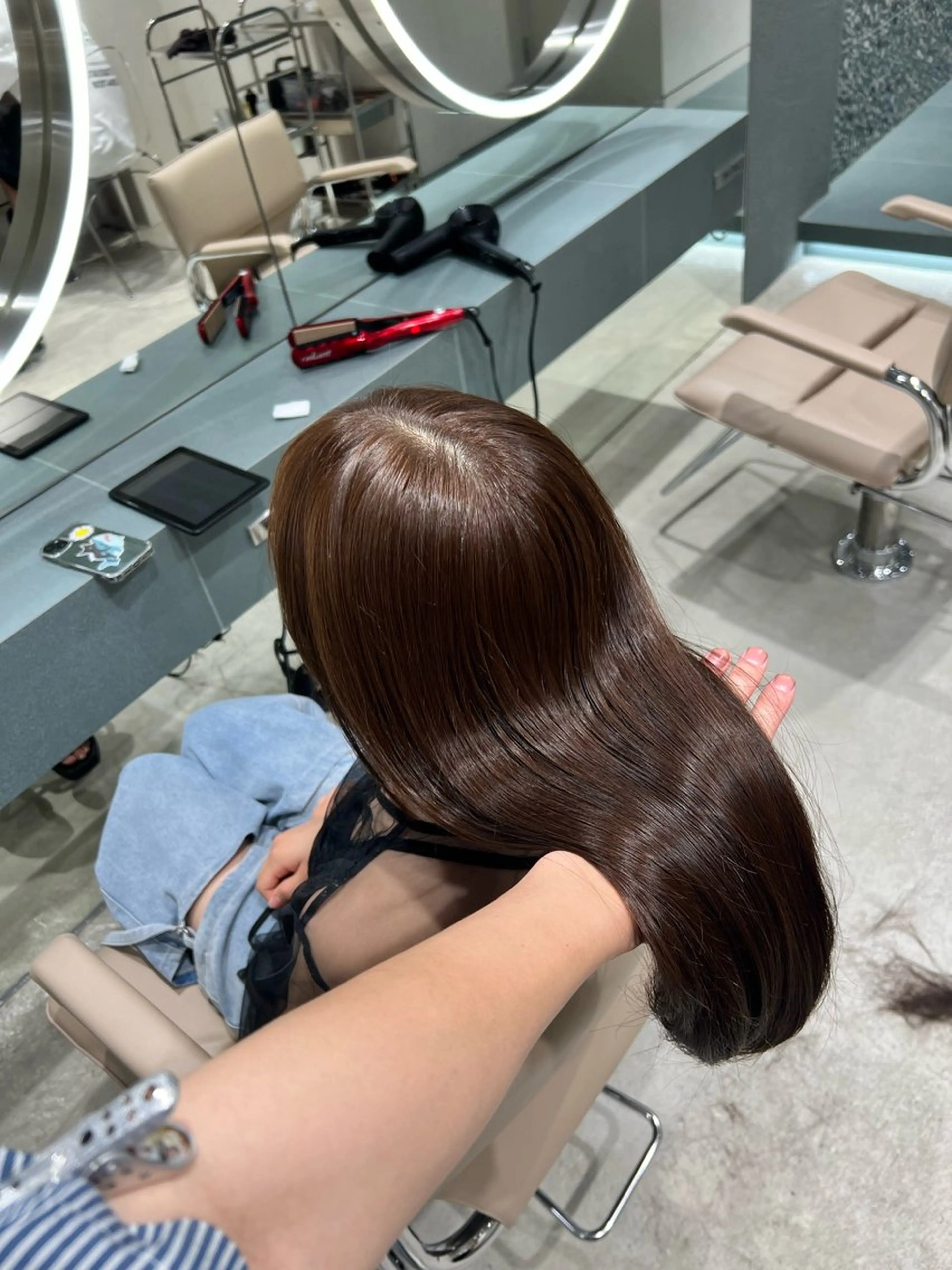 ミディアム カラー ヘアカラー トリートメント ✨髪質改善 縮毛矯正 艶髪 立川 コウキ✨のヘアスタイル