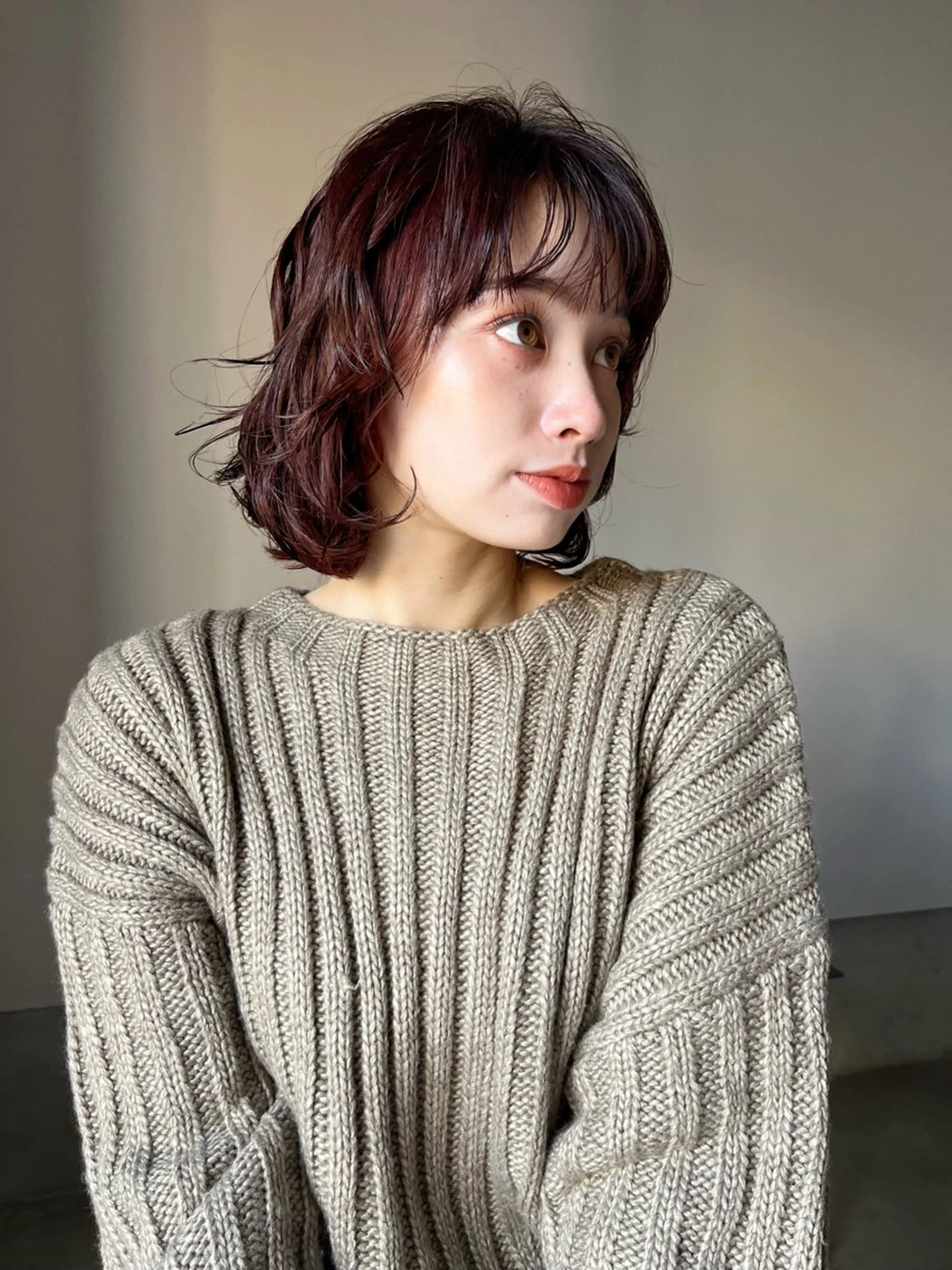 ミディアム カラー ボブ MINX The pass所属・透明感ケアカラー/ レイヤー/ryokaのヘアスタイル