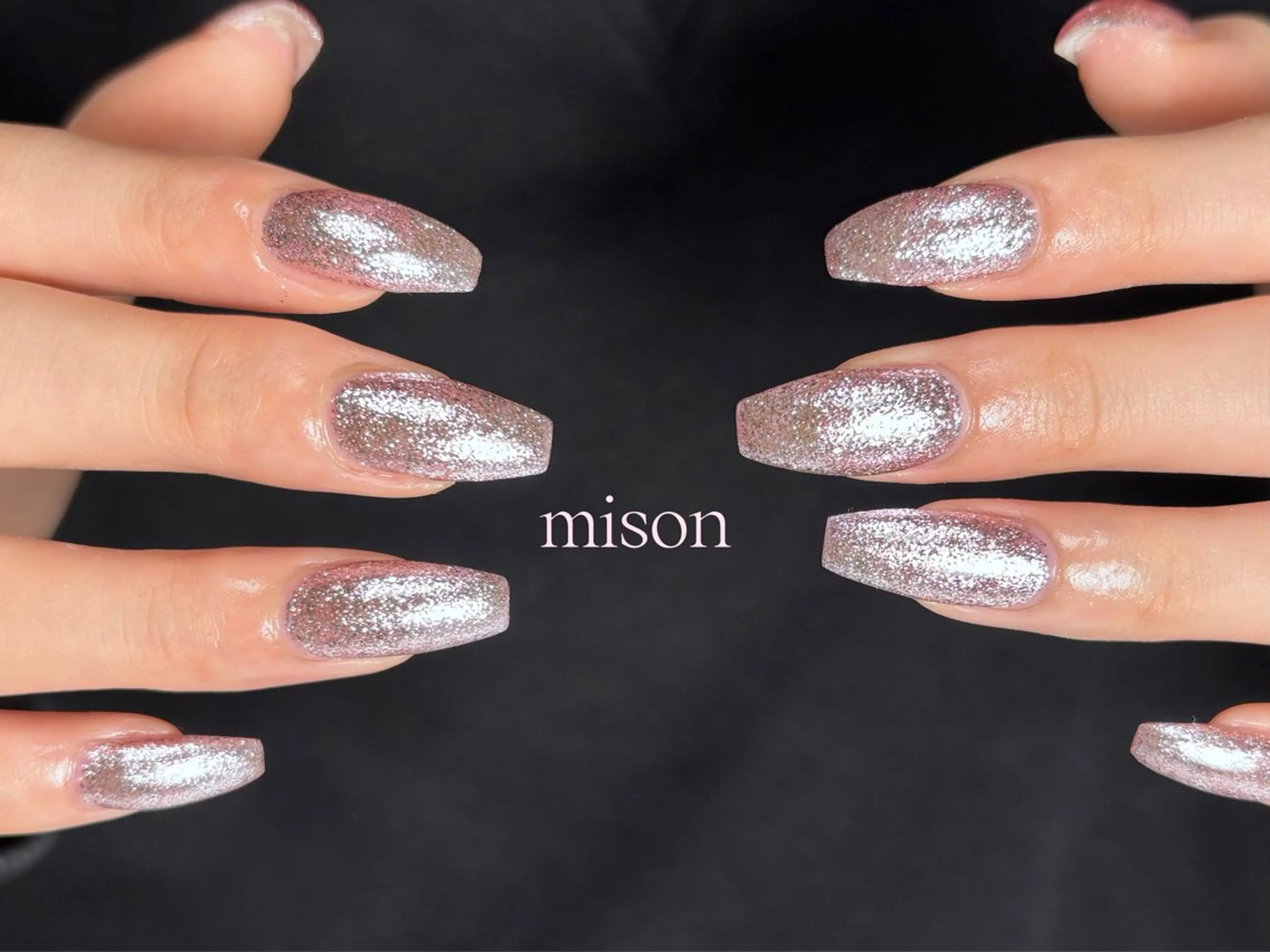 ネイル ラメ(グリッター) ワンカラーネイル mison所属・mison 安形友花のネイルデザイン