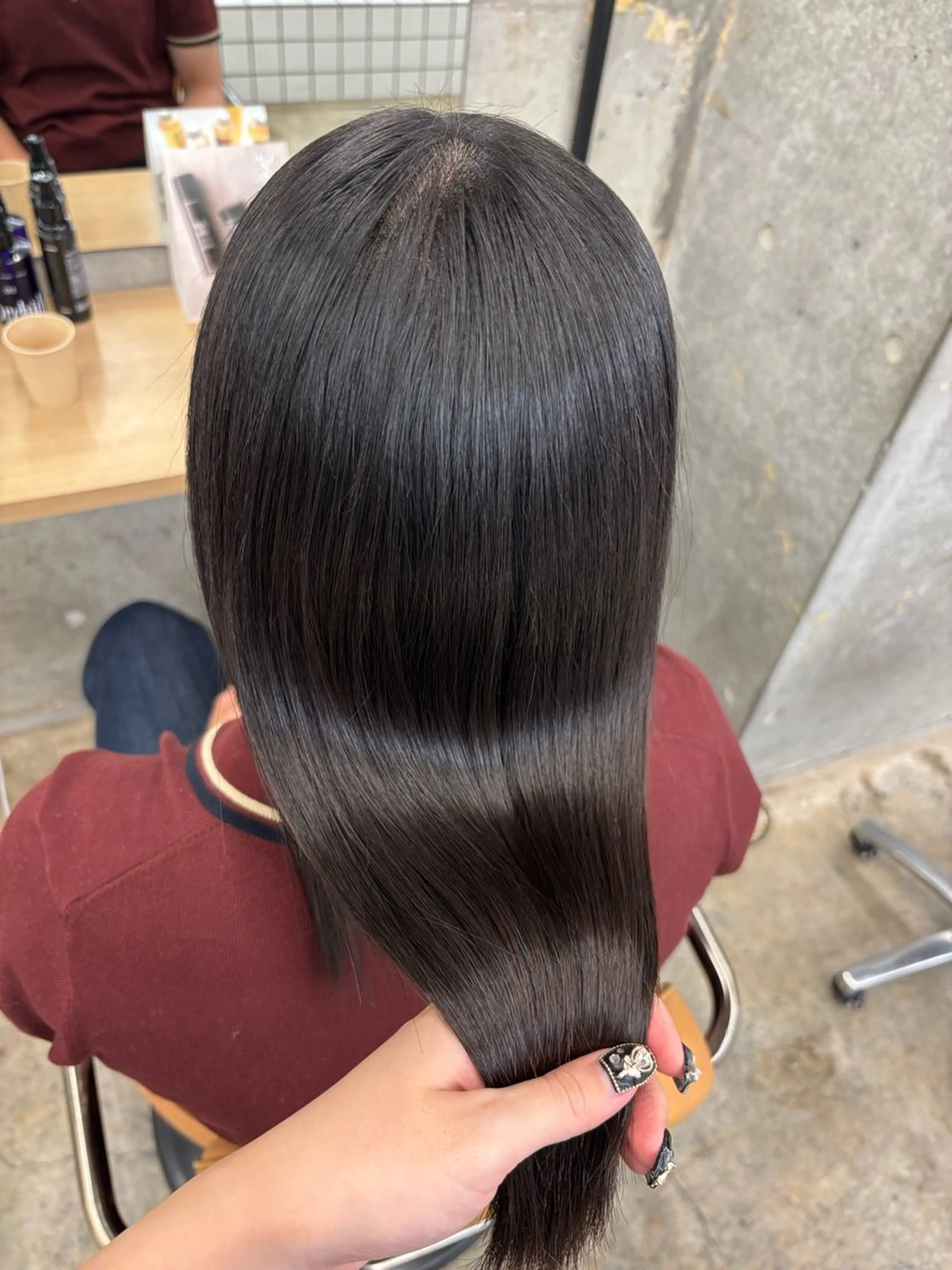 ミディアム カラー 縮毛矯正 トリートメント ダメージレス艶カラー MISAKI🦋のヘアスタイル