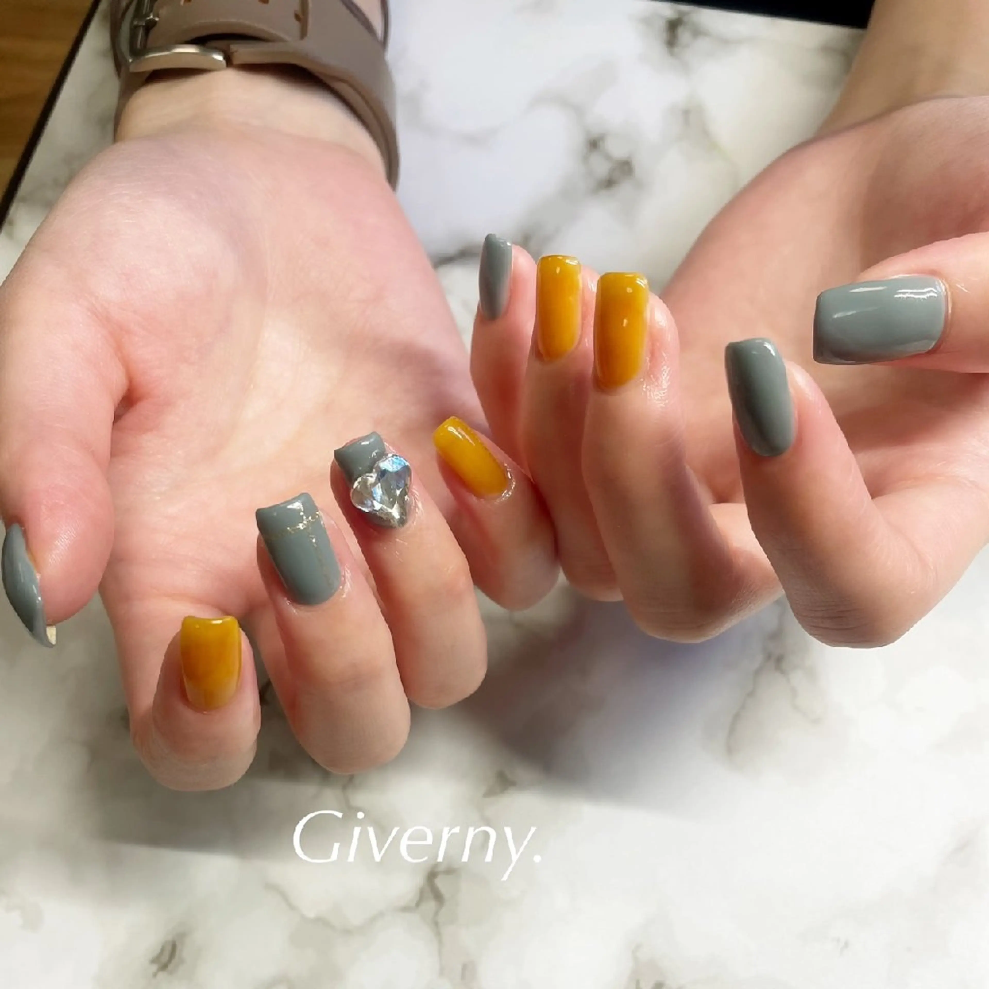 ネイル ハート 冬ネイル ハンドネイル Giverny .のネイルデザイン