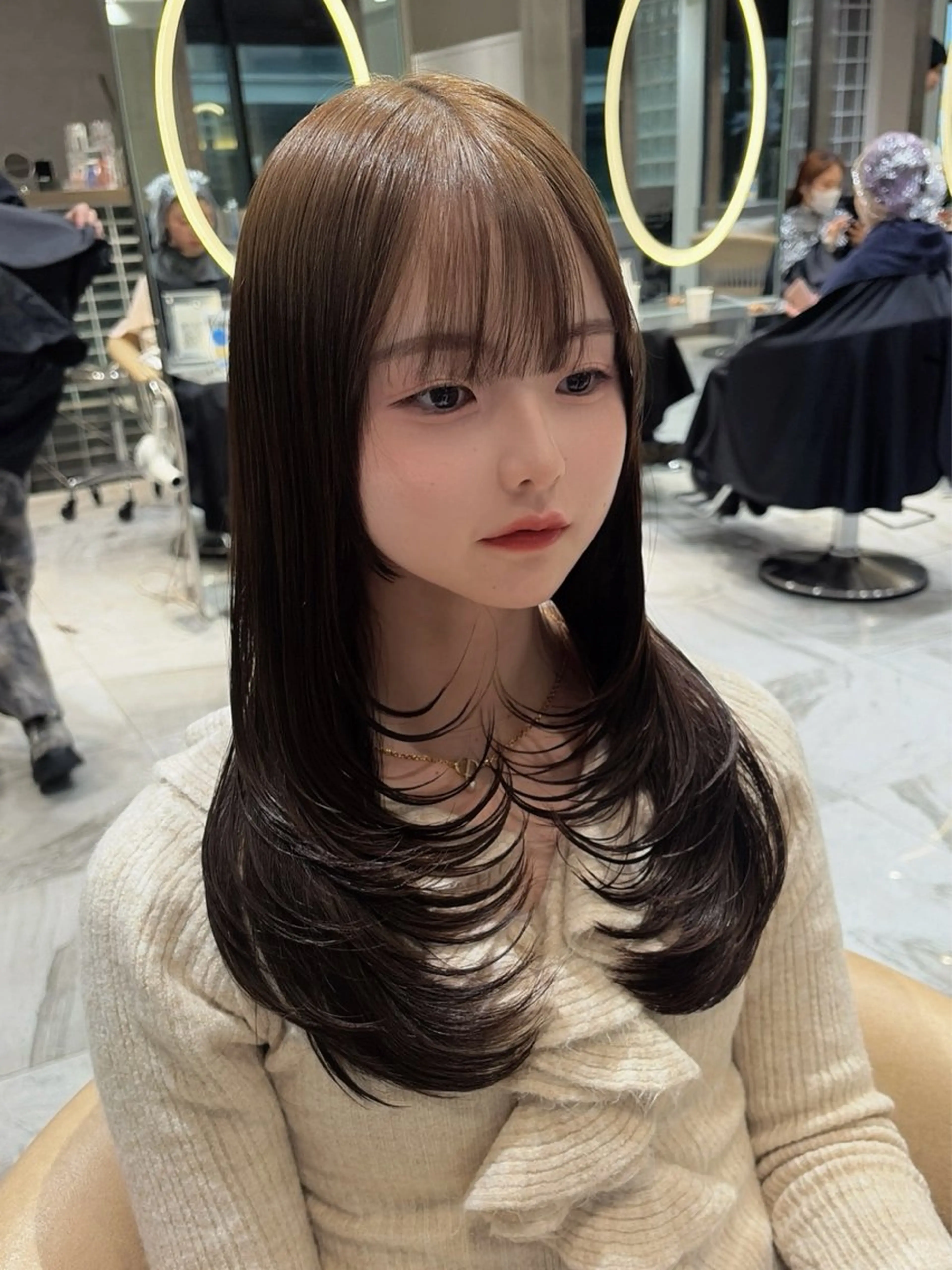 ロング カラー レイヤーカット カット ヘアカラー 🥇KEN /レイヤー/艶カラーのヘアスタイル