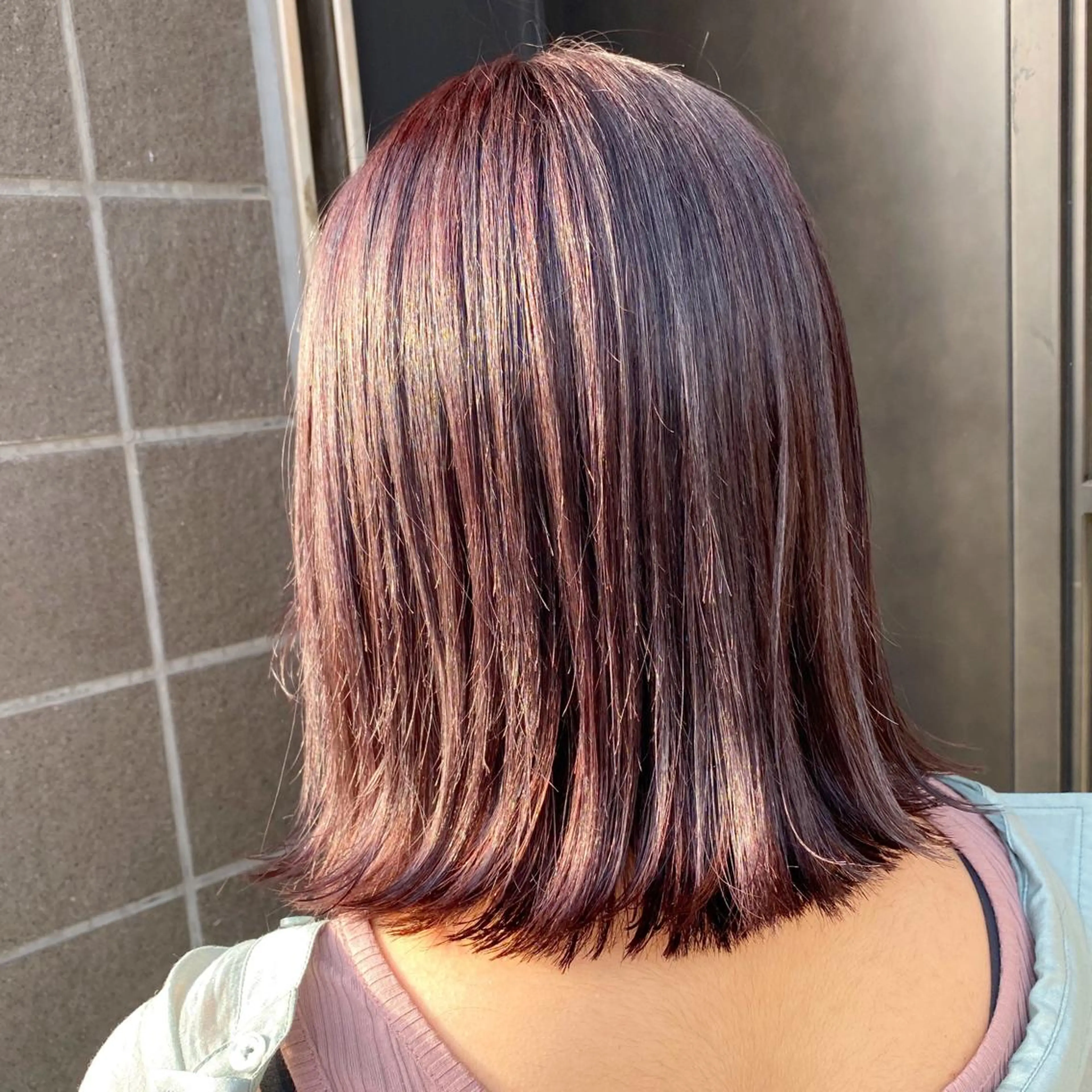 ミディアム カラー ダブルカラー ラベンダーカラー ピンクカラー ピンクラベンダー ボブ カット ヘアカラー ボブ/ハイトーン 立川loose 下田のヘアスタイル