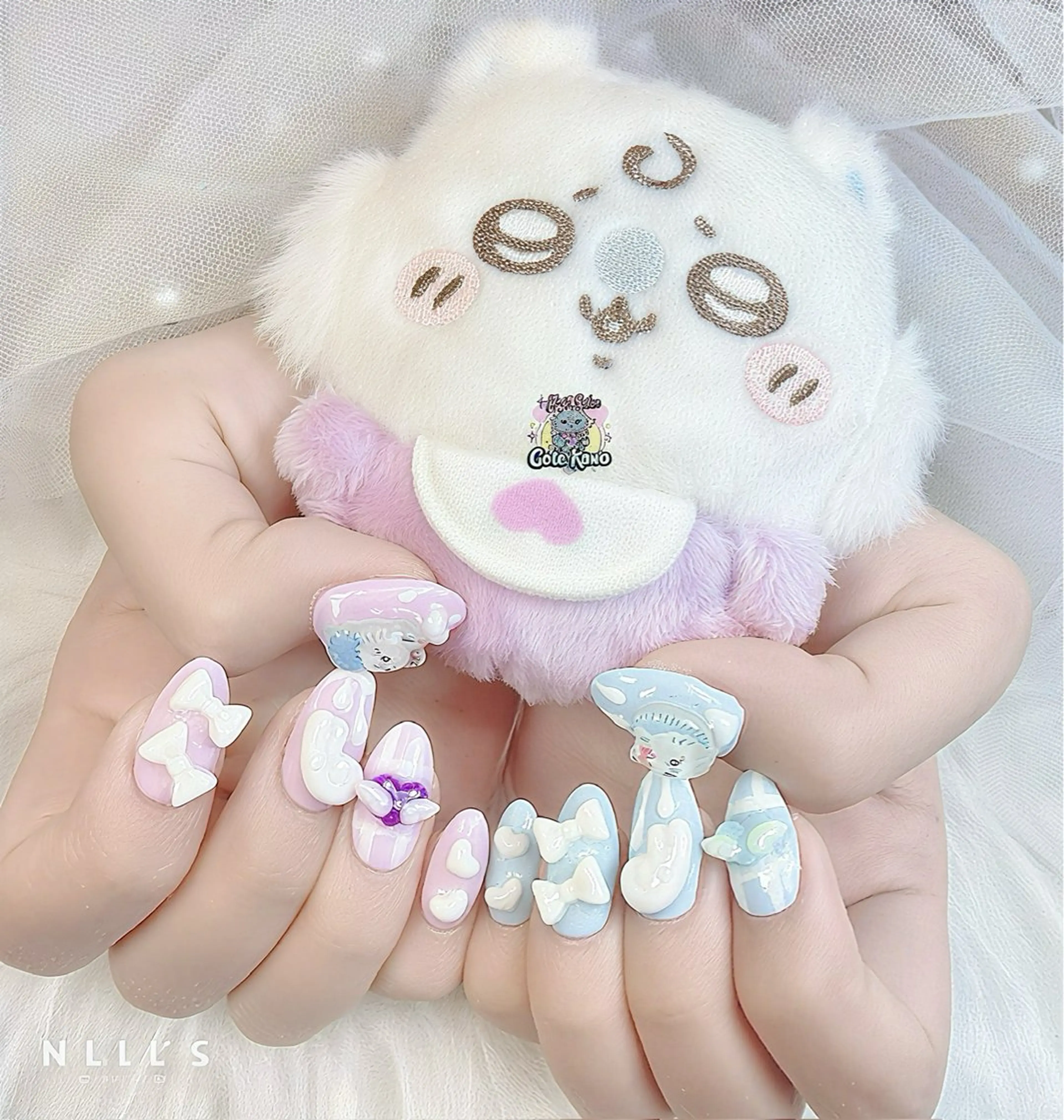 ネイル リボン ハンドネイル ハンドケア GOTE KAWA Nail Salon(ゴテかわ)所属・Gote Kawa nail salonのネイルデザイン