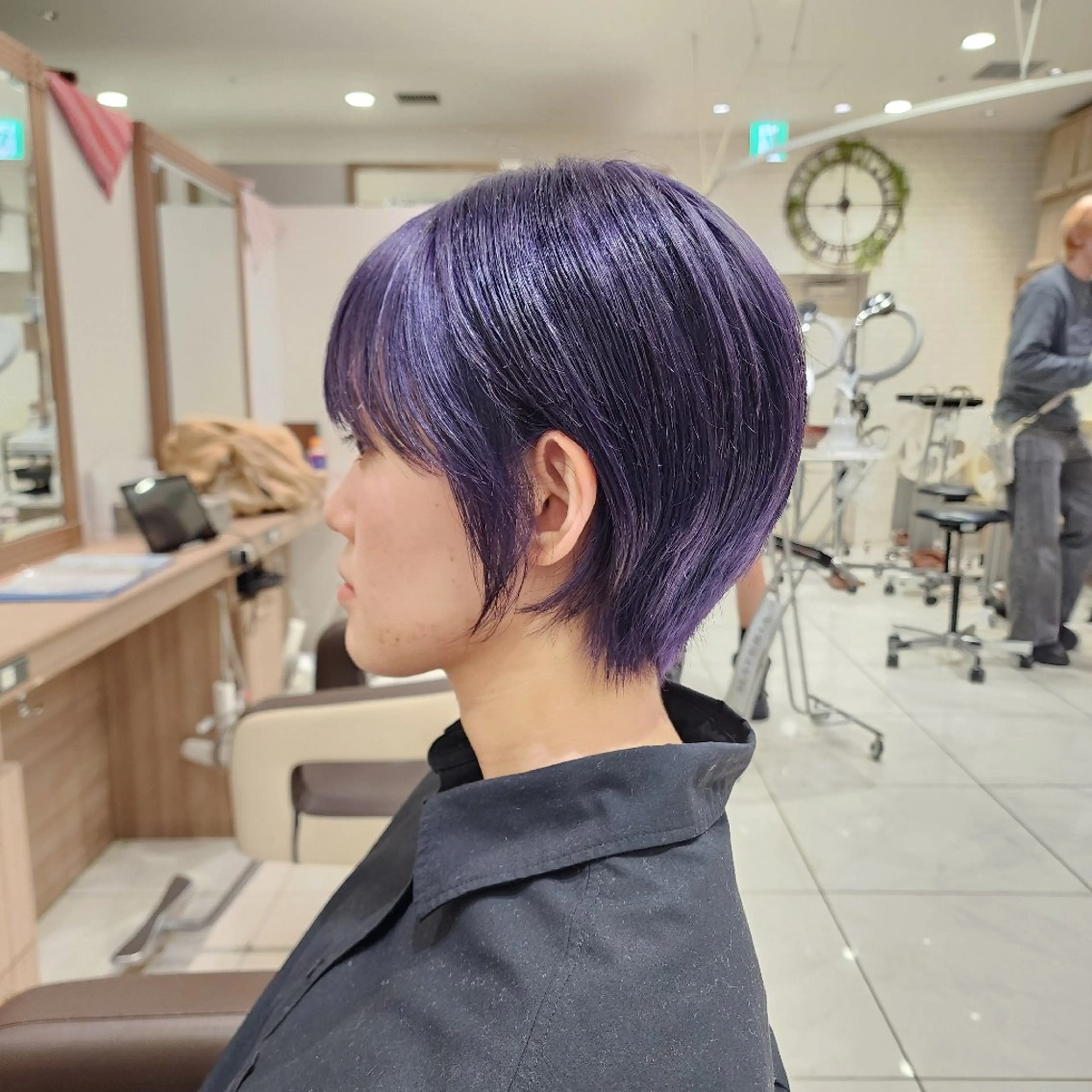 ショート カラー 丸みショート アッシュ ブリーチ ケアブリーチ ラベンダーカラー 中村 和貴 <Ash津田沼>のヘアスタイル