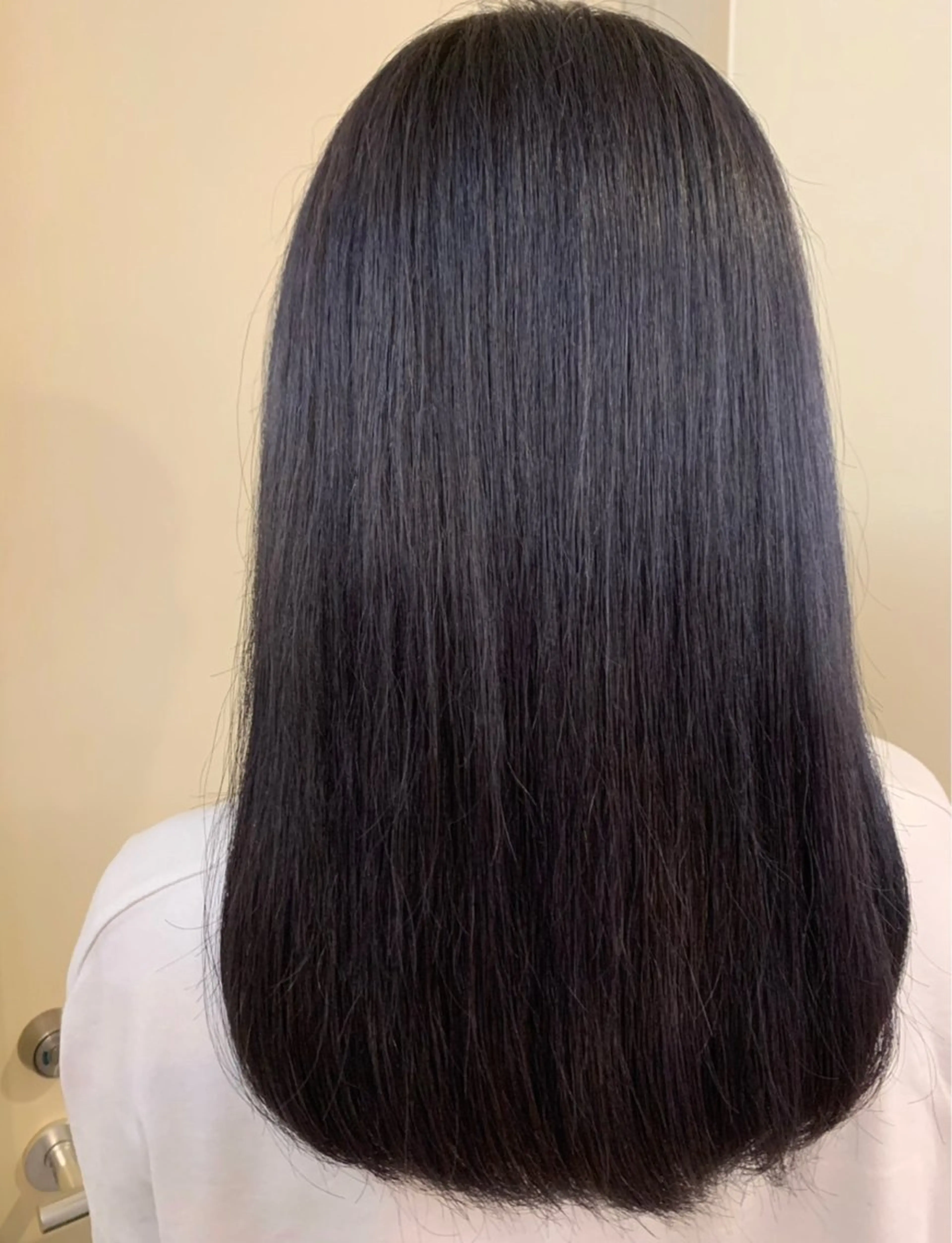 セミロング カラー 黒髪 ブリーチ ブルーカラー ブルーブラック カット ヘアカラー hair design apica所属・apica/ 菊地さら紗のヘアスタイル