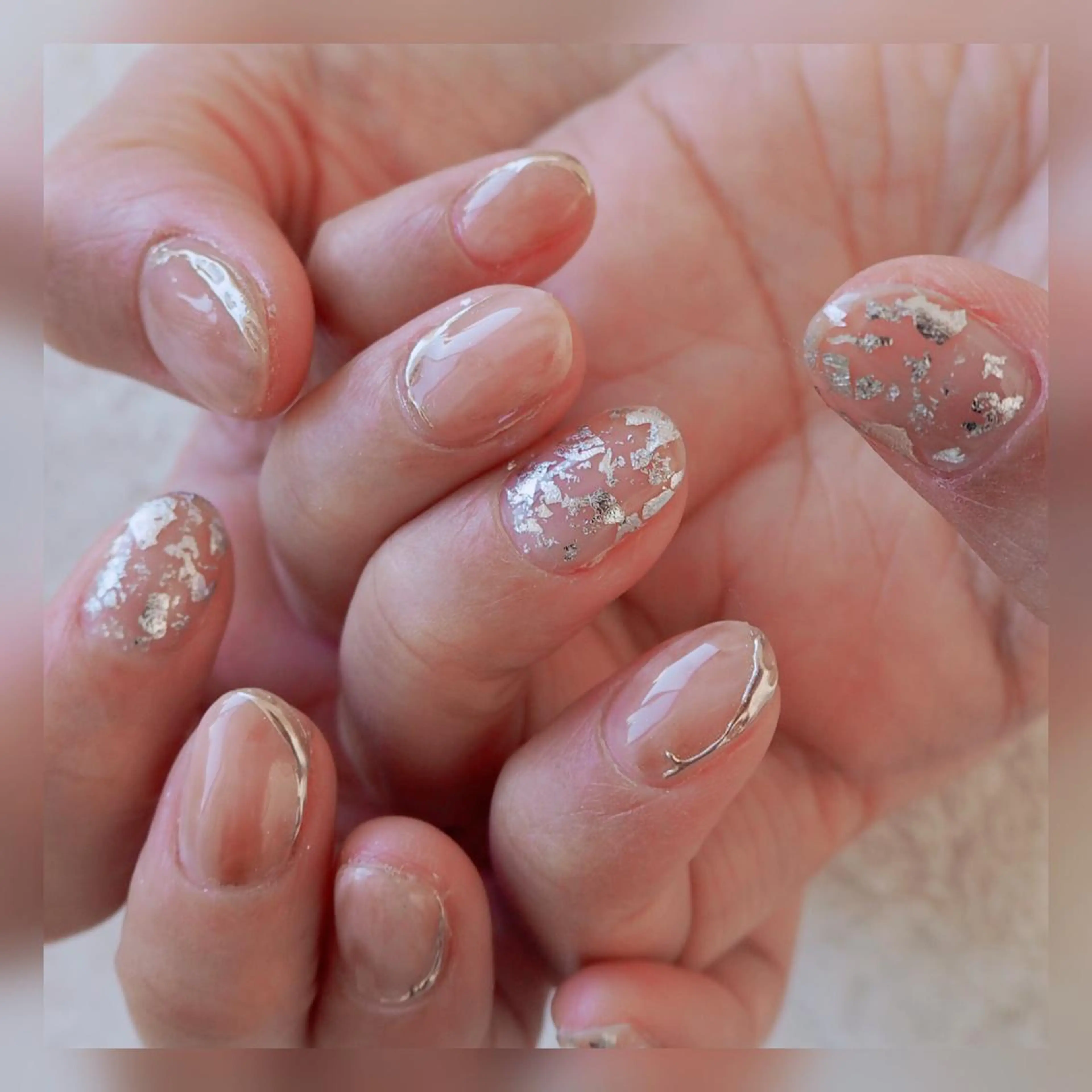 ネイル ミラーネイル ニュアンスネイル おうちのネイルサロン　konpeiTou〜こんぺいとう〜所属・おうちのネイルサロン KonpeiTouのネイルデザイン