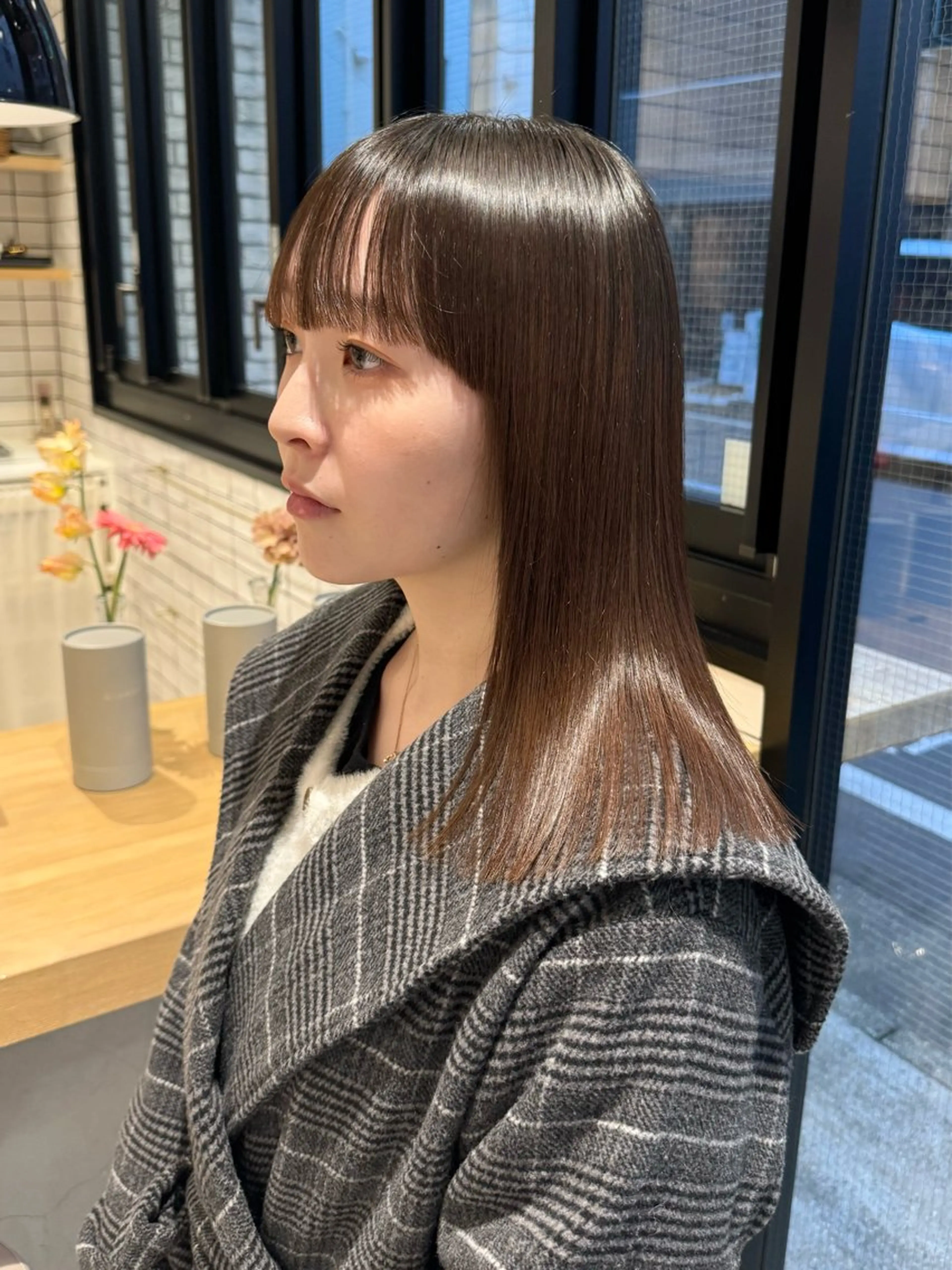 ミディアム カット ヘアカラー トリートメント 艶カラー/暖色カラー /透明感/ryutoのヘアスタイル