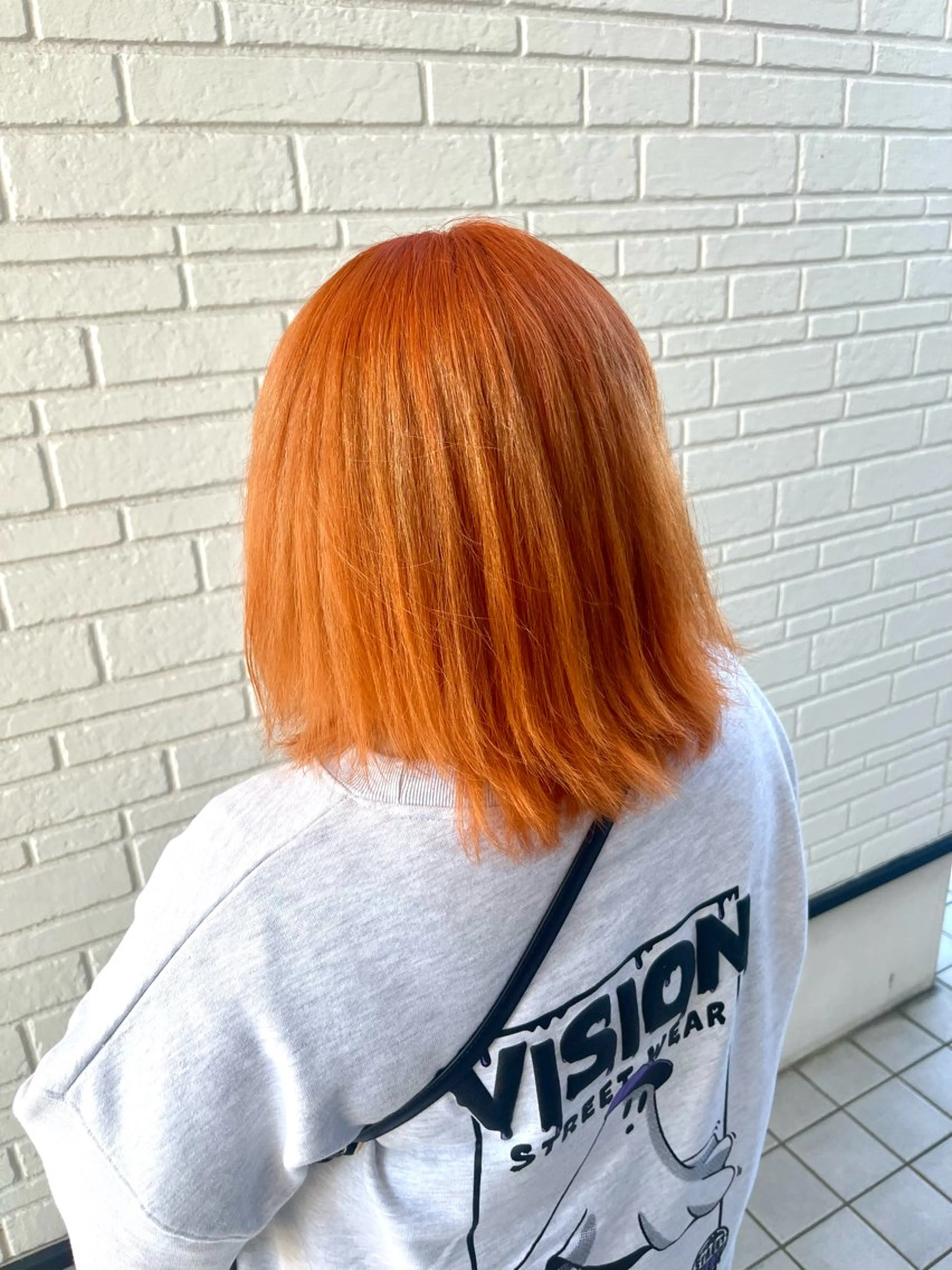 セミロング カラー オレンジ ヘアカラー Rita hair make所属・春日 涼太のヘアスタイル