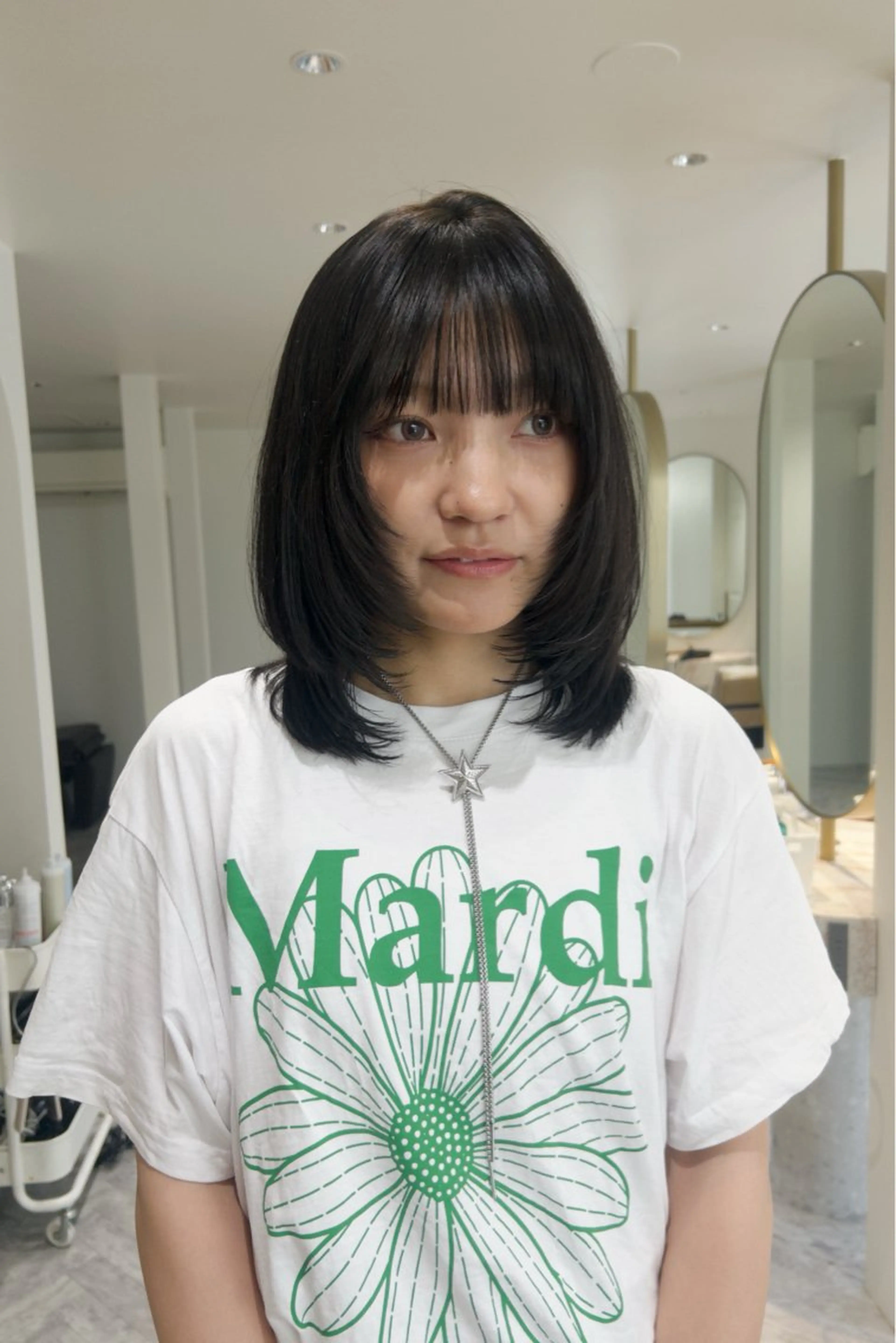 ミディアム カラー カット ヘアカラー トリートメント じゅわっと暖色カラー 🍊Moemiのヘアスタイル