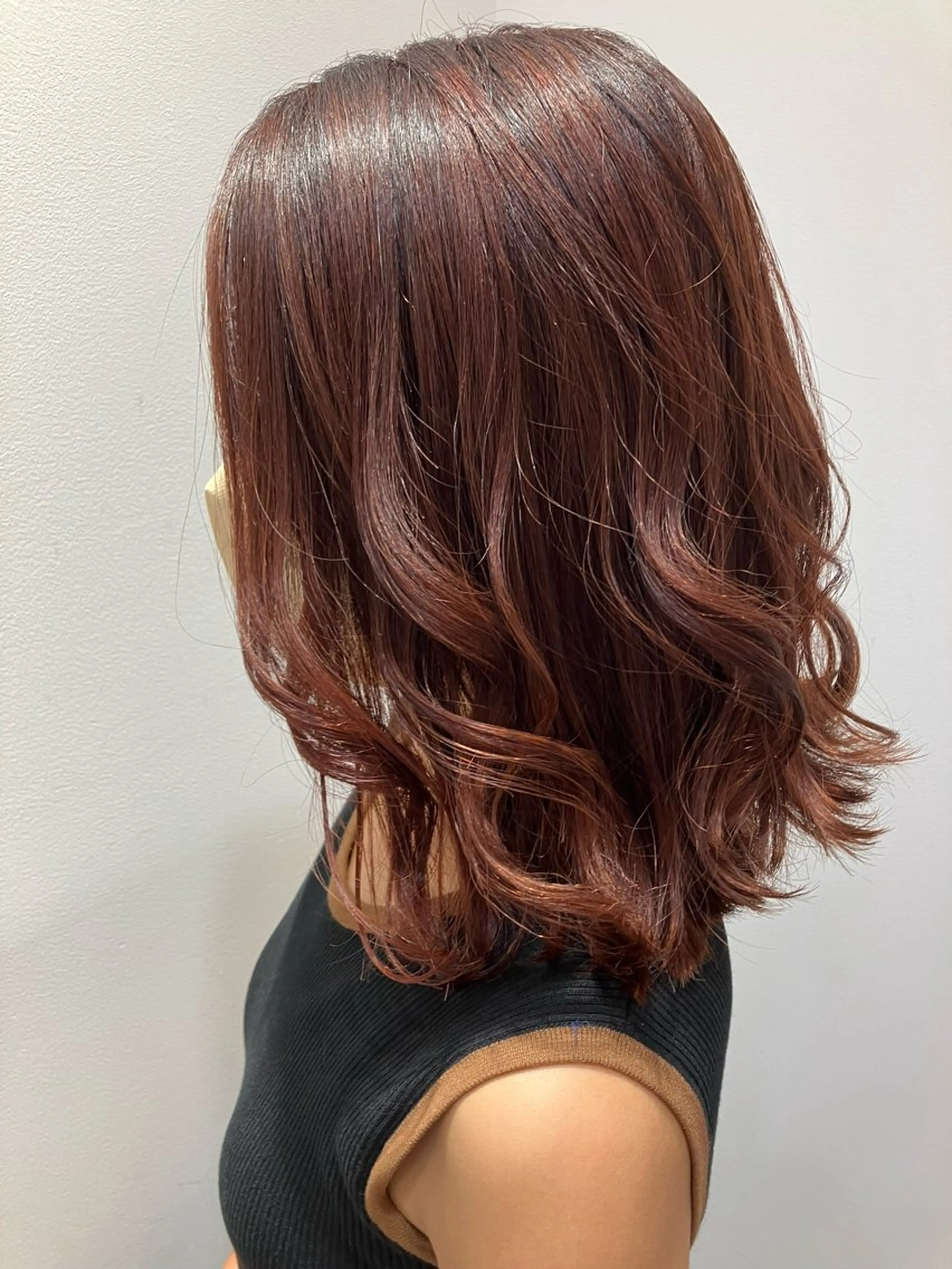 ミディアム カラー ボブ 似合わせカット 小顔似合わせカット/ レイヤー/mai‪のヘアスタイル