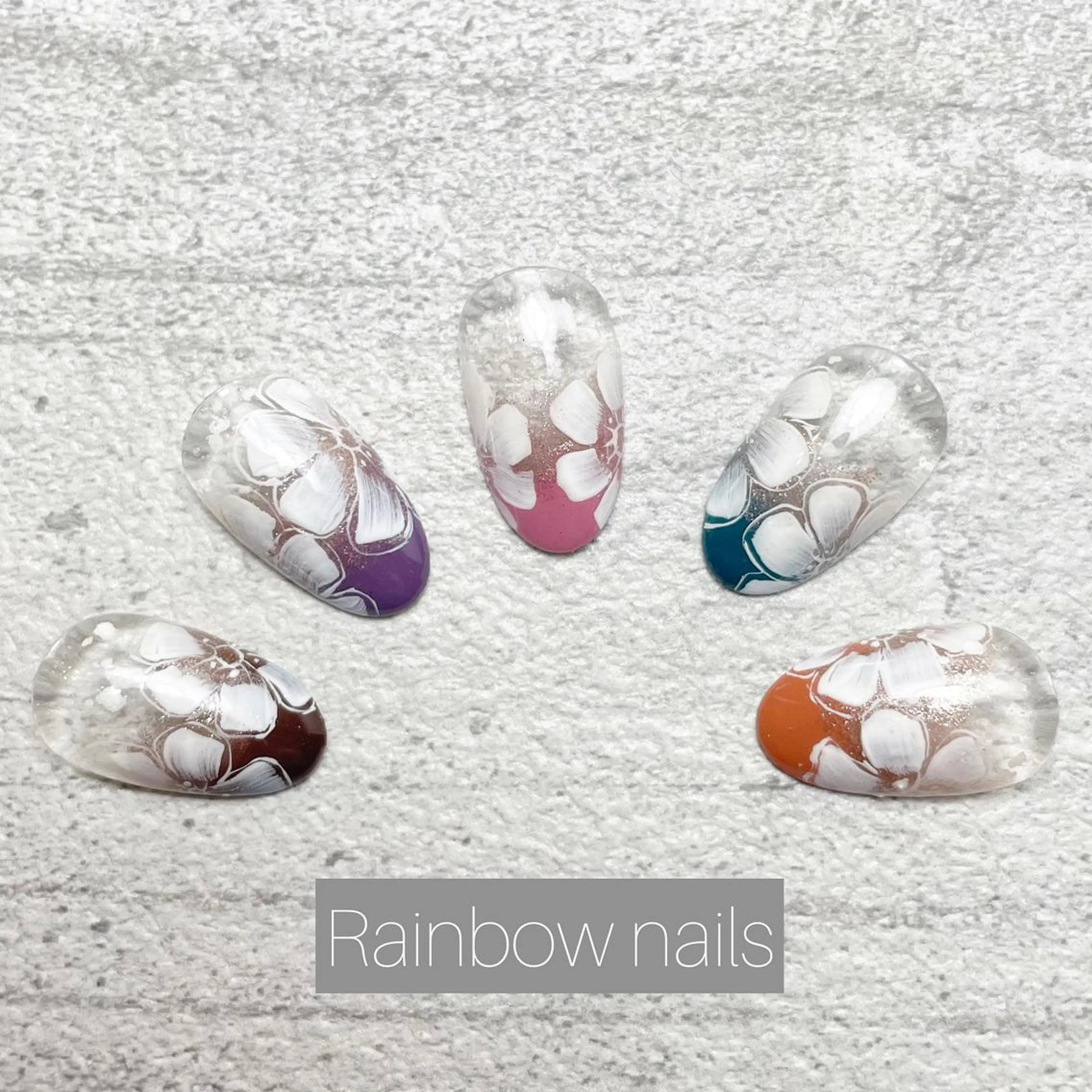 ネイル アートネイル Rainbow nailsくろちゃんのネイルデザイン