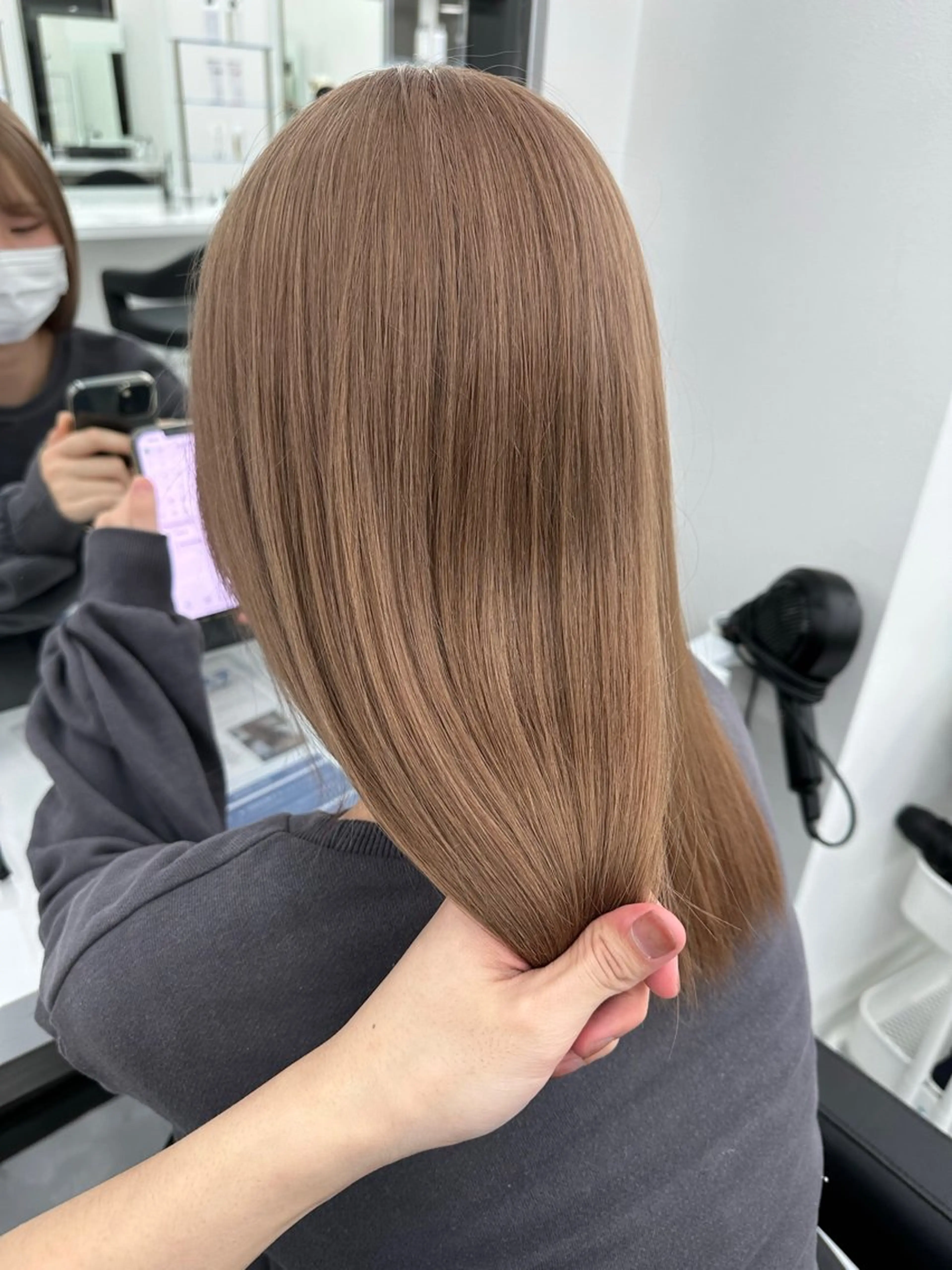 ミディアム カラー ヘアカラー トリートメント ヘッドスパ ヘアセット ダブルカラー 韓国レイヤーKYONのヘアスタイル
