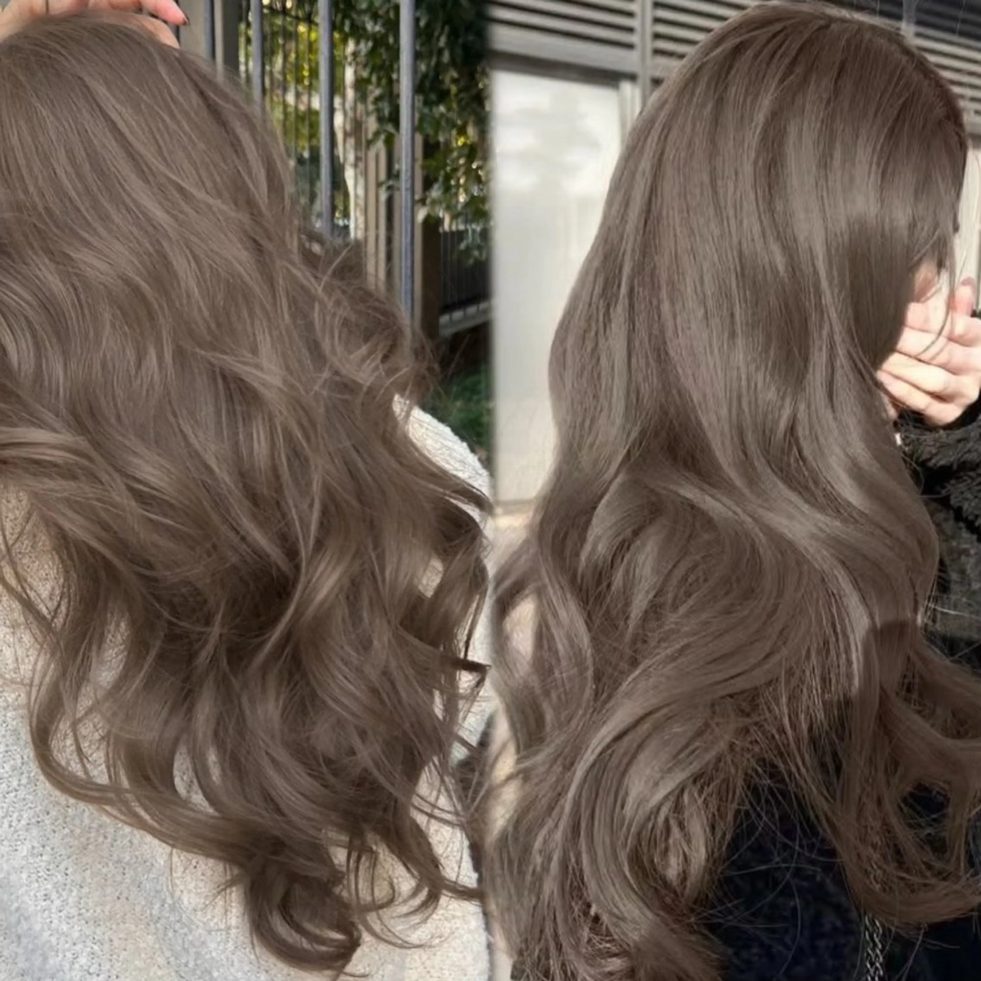 ロング カラー 透明感カラー グレージュ/あいのヘアスタイル