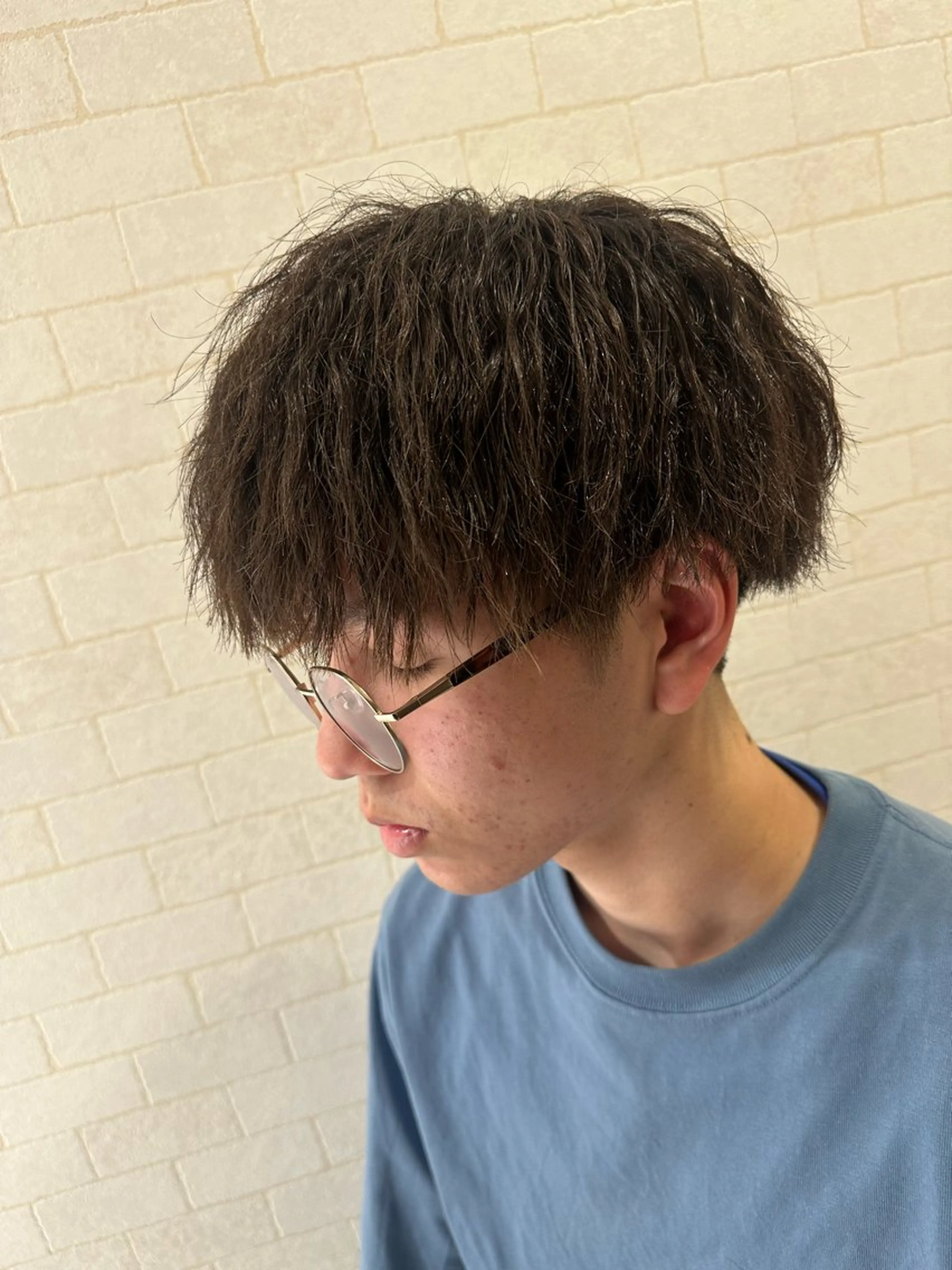 ショート パーマ メンズ メンズパーマ メンズツイストパーマ 波巻きパーマ ツイストパーマ 💈メンズ特化 美容師サキ💈のヘアスタイル