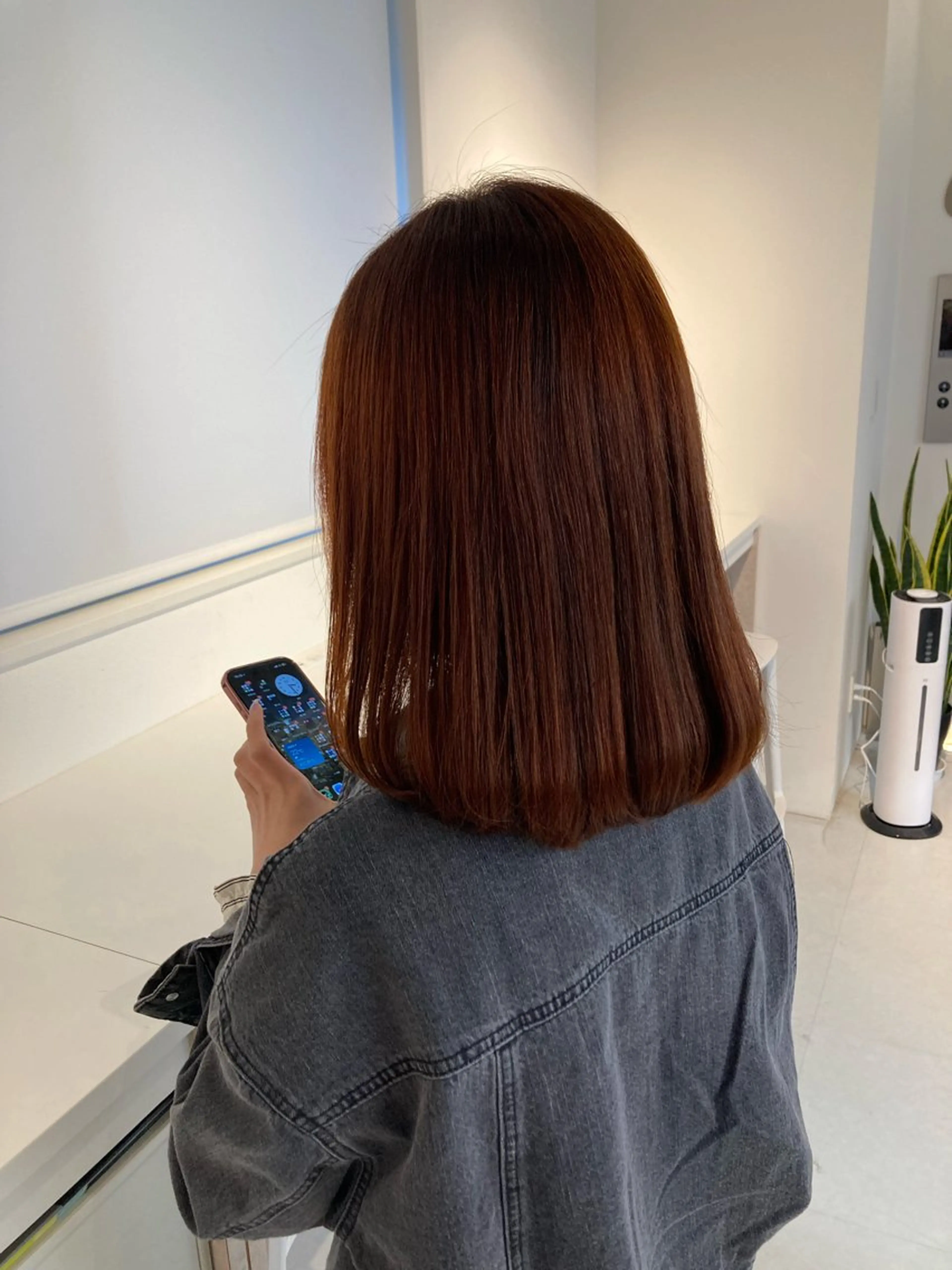 ミディアム カット ヘアカラー トリートメント ✨色持ちの良い艶 カラー✨蟹江真世のヘアスタイル