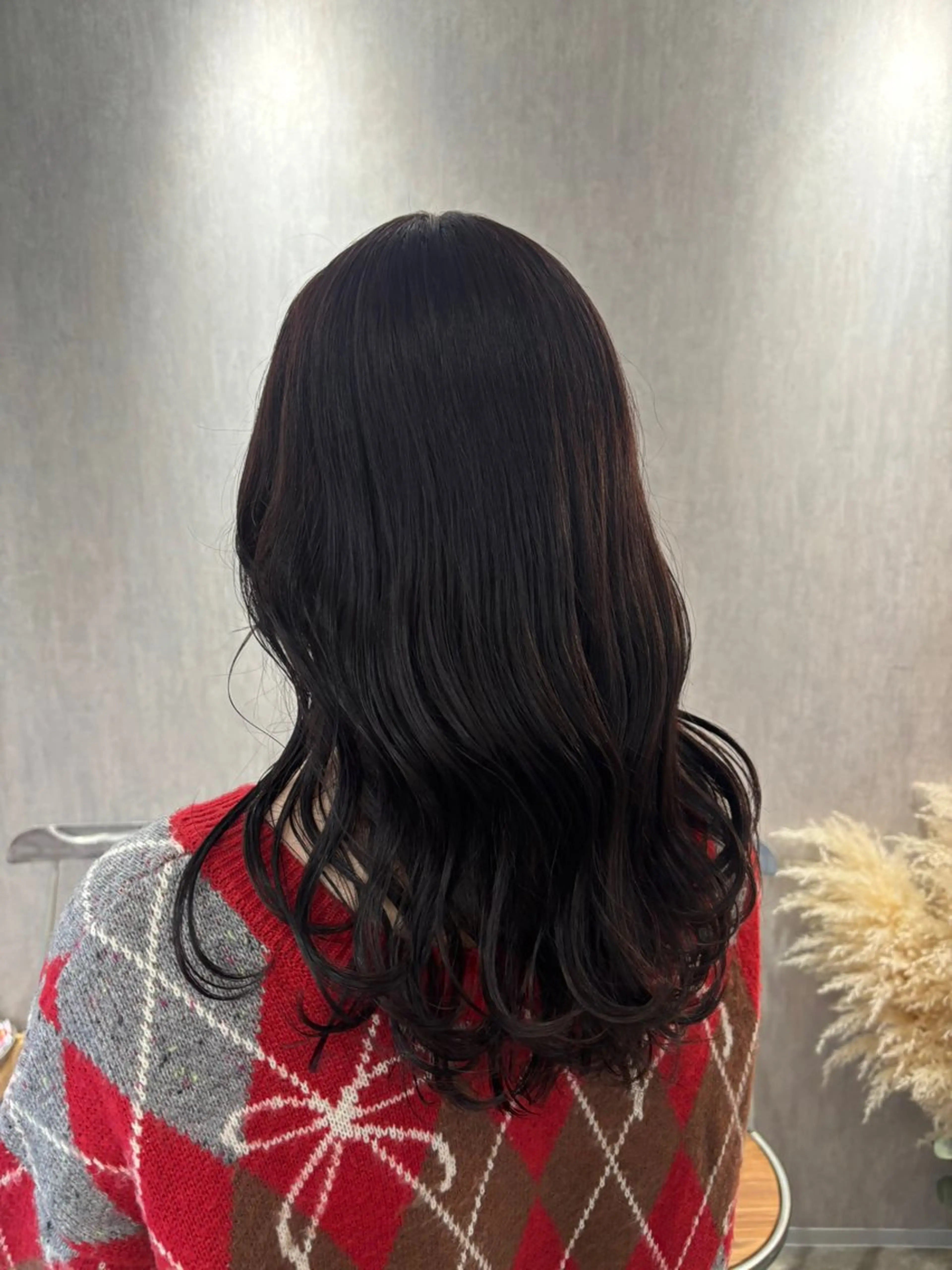 ロング ピンクブラウン カット ヘアカラー 石原 望来のヘアスタイル