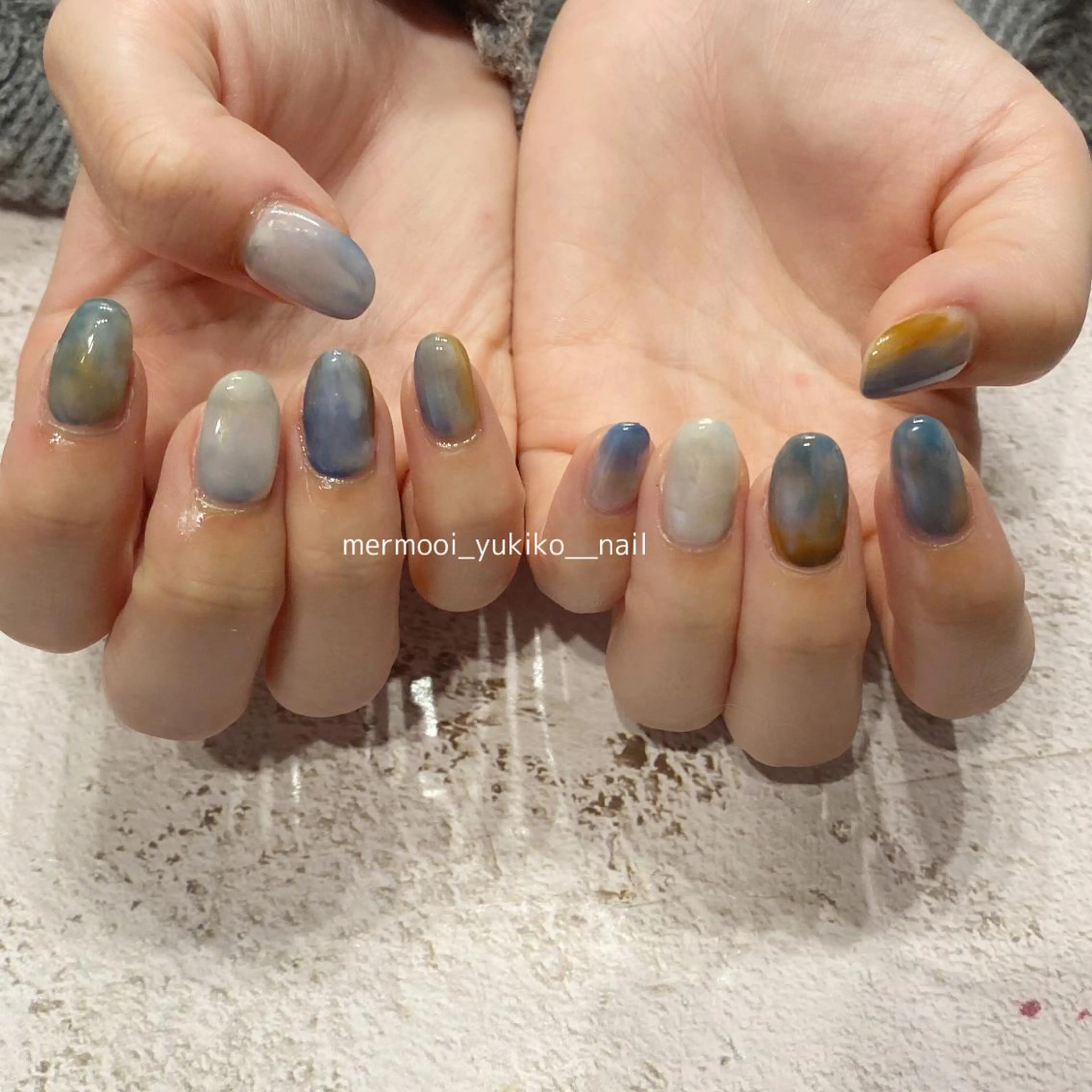 ネイル 韓国ネイル ロングネイル ニュアンスネイル ネイルチップ ワンホンネイル ハンドネイル melu所属・melu yukikoのネイルデザイン