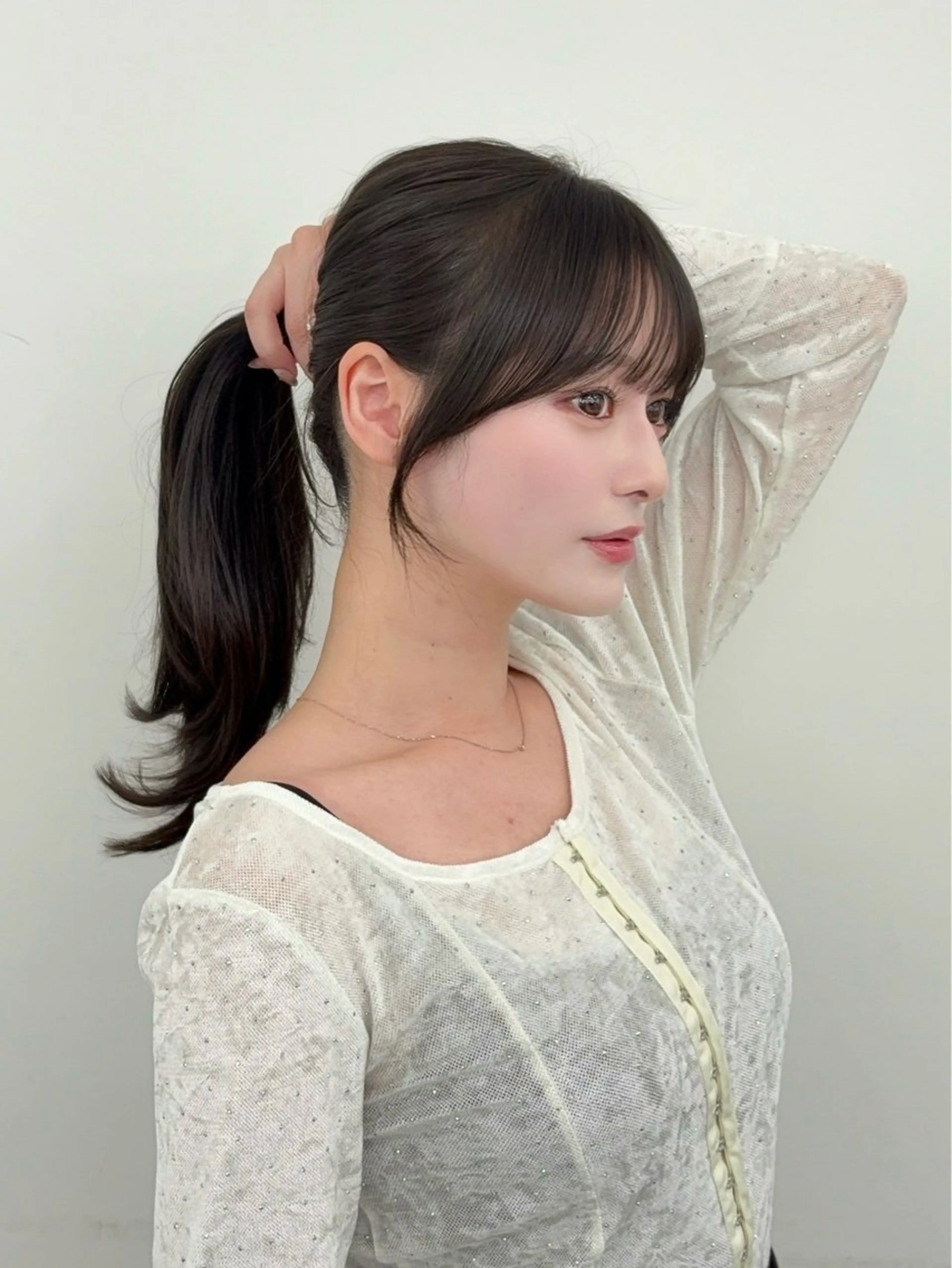 ロング カラー レイヤーカット 小顔カット カット ヘアカラー トリートメント 韓国ヘア/レイヤー/ 顔まわり足立遥奈のヘアスタイル