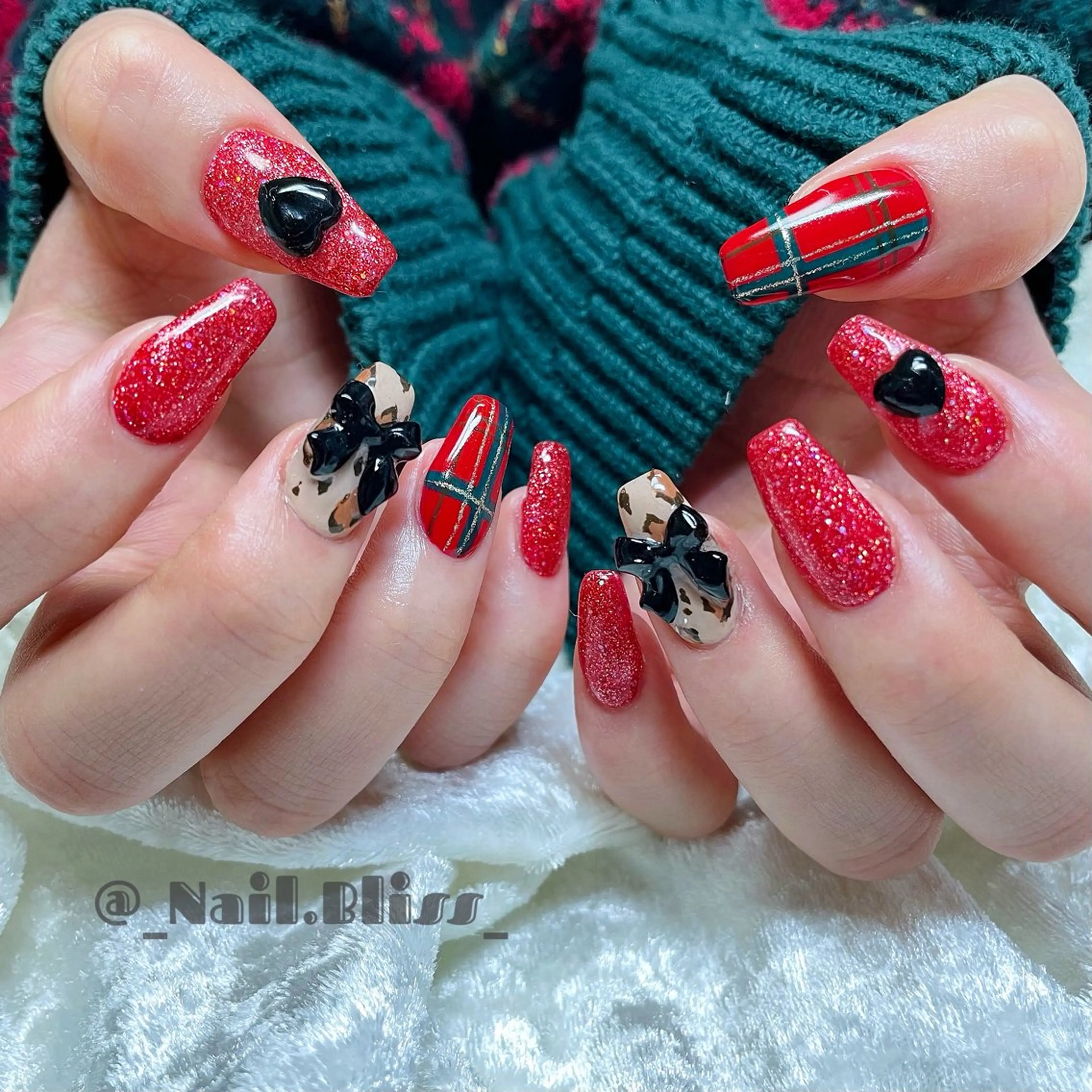 ネイル リボン ハンドネイル NAIL BLISSのネイルデザイン