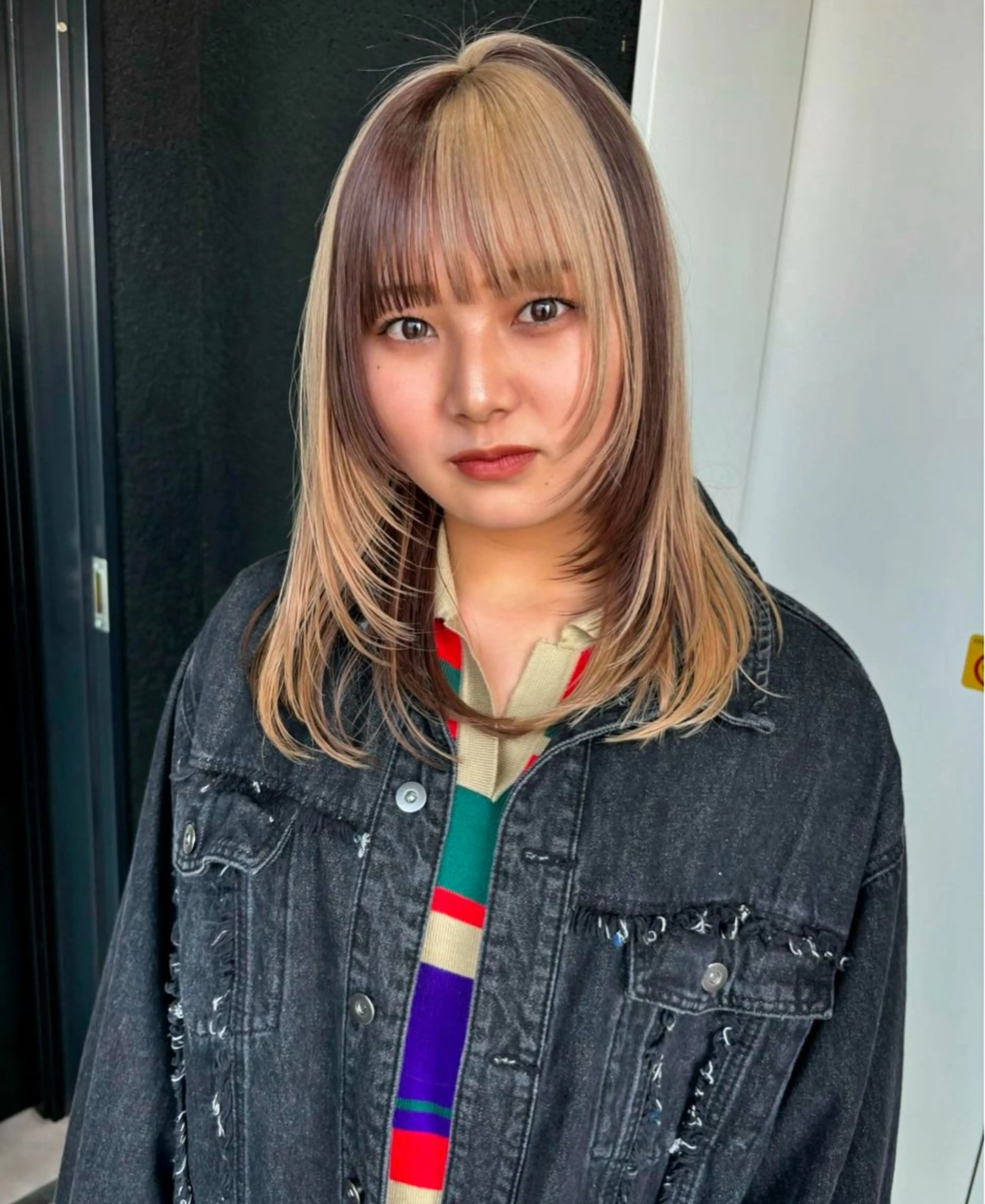 セミロング 🩶💜寒色カラー/ ゆずほのヘアスタイル