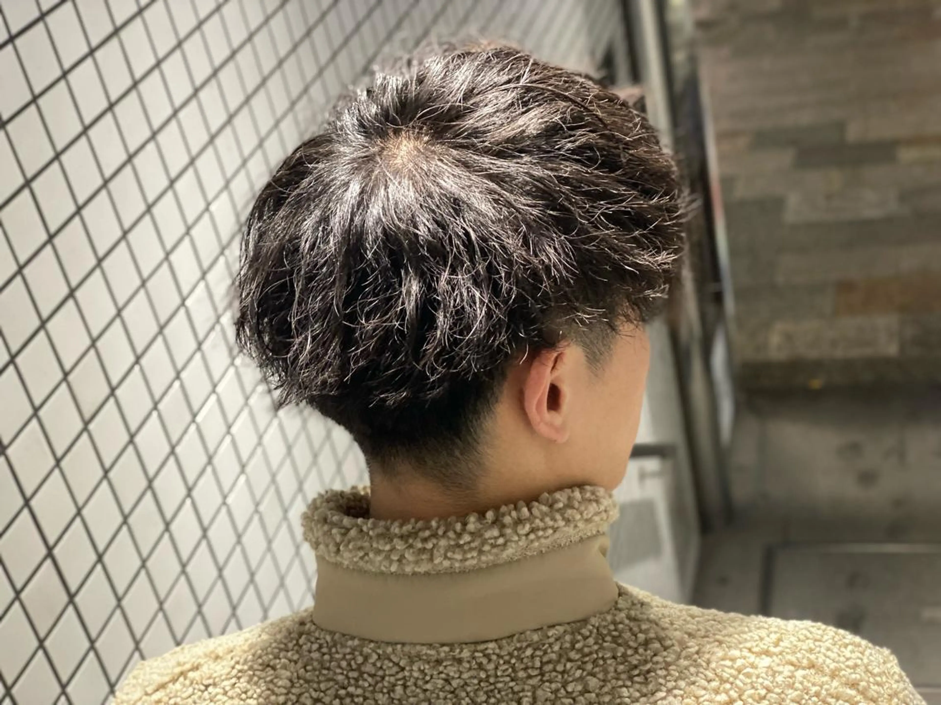 ミディアム パーマ メンズ 浅見 天翔のヘアスタイル