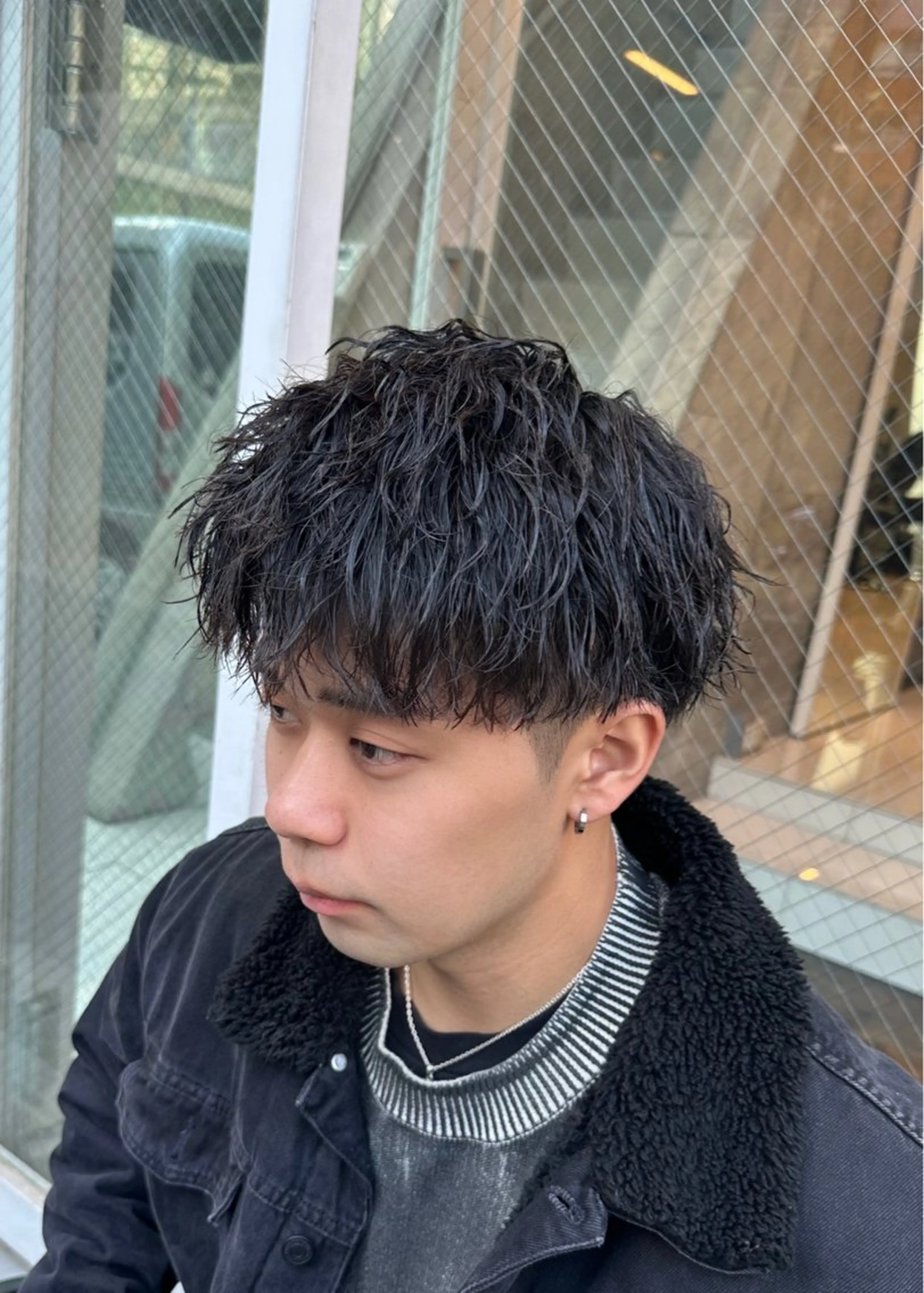 ショート パーマ メンズ メンズパーマ メンズツイストパーマ ニュアンスパーマ ツイストパーマ カット パーマ トリートメント ツイスパ/メンズ パーマ/歩夢のヘアスタイル