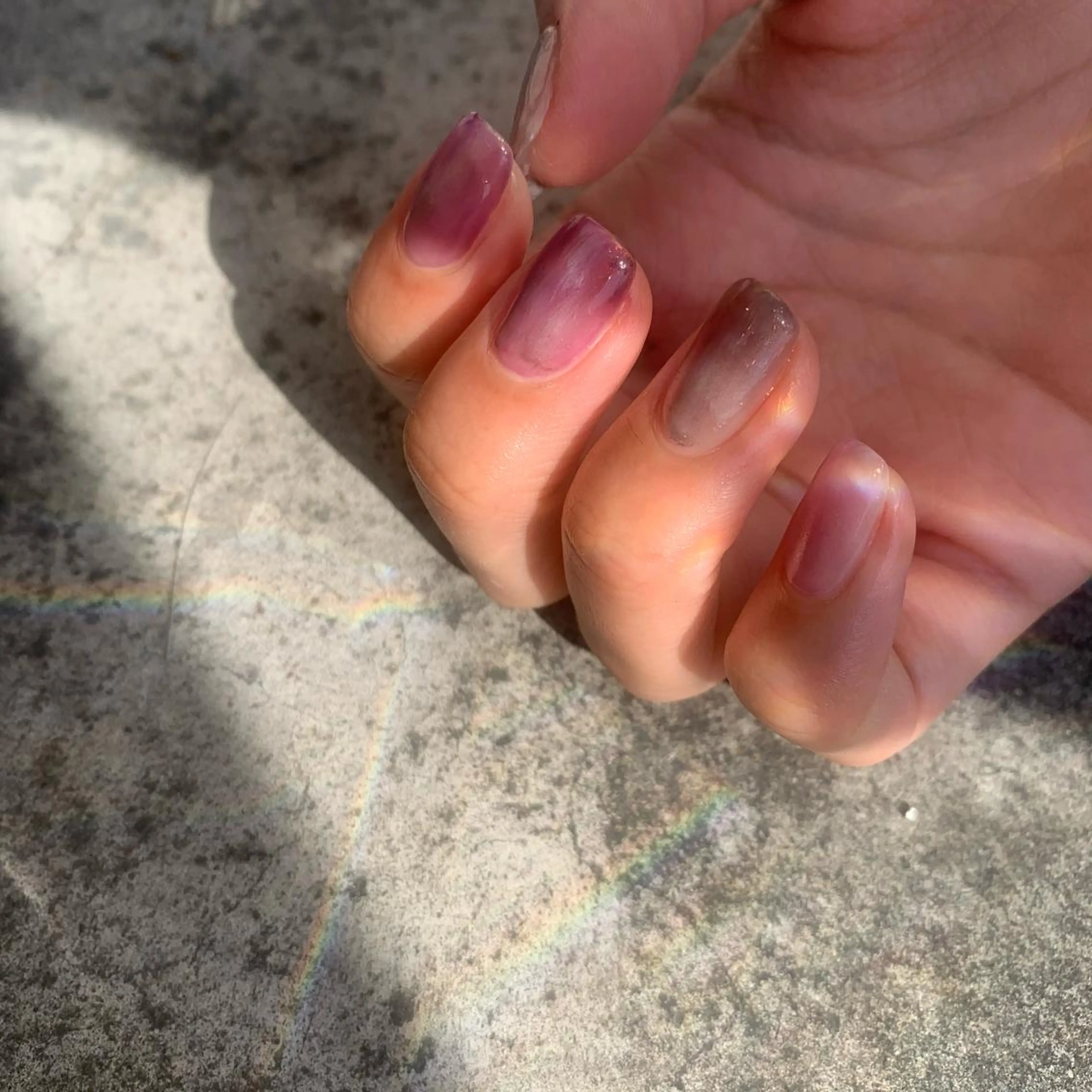 ネイル パープル ハンドネイル 佐藤 穂乃香のネイルデザイン