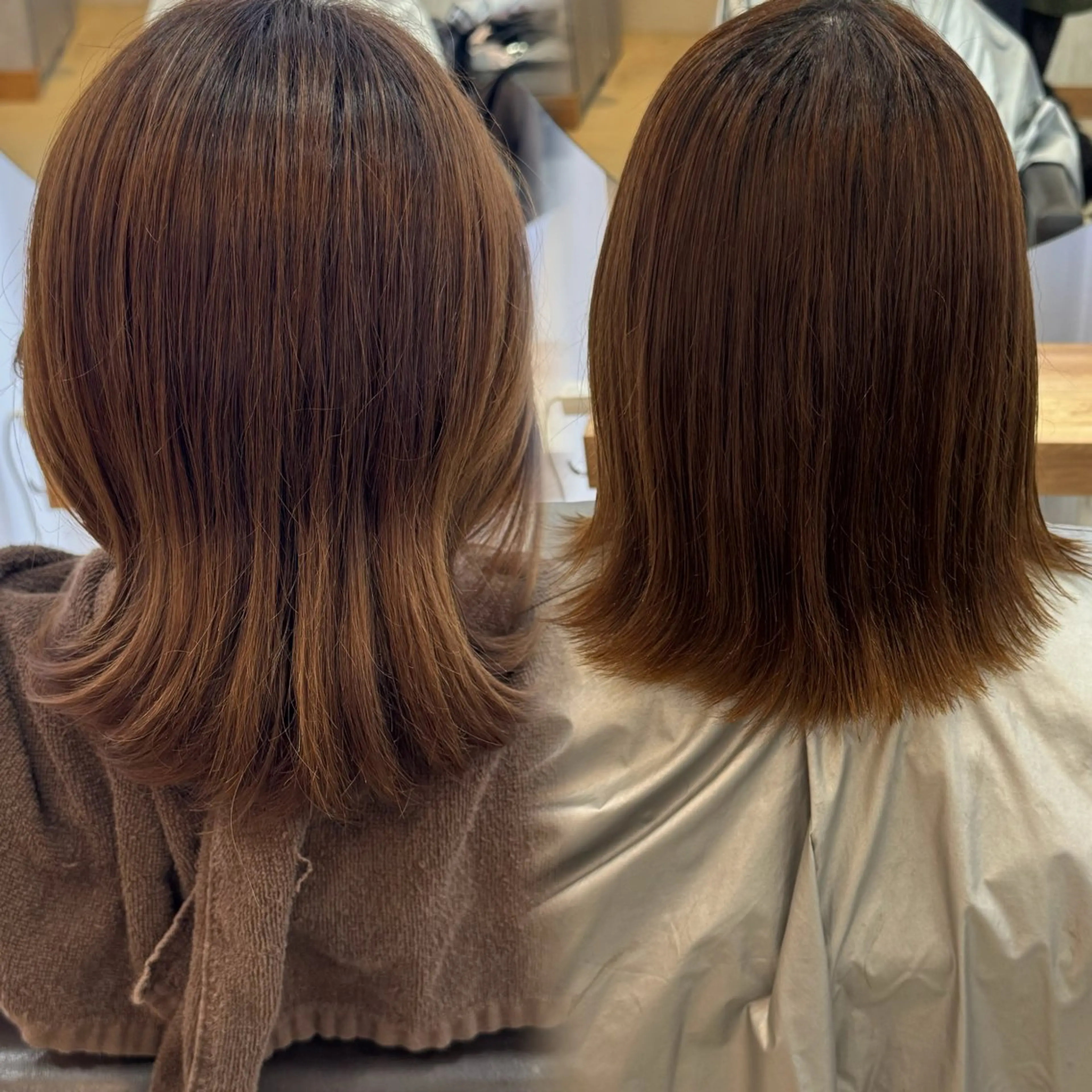 ミディアム 縮毛矯正 Agu hair 粉河のヘアスタイル