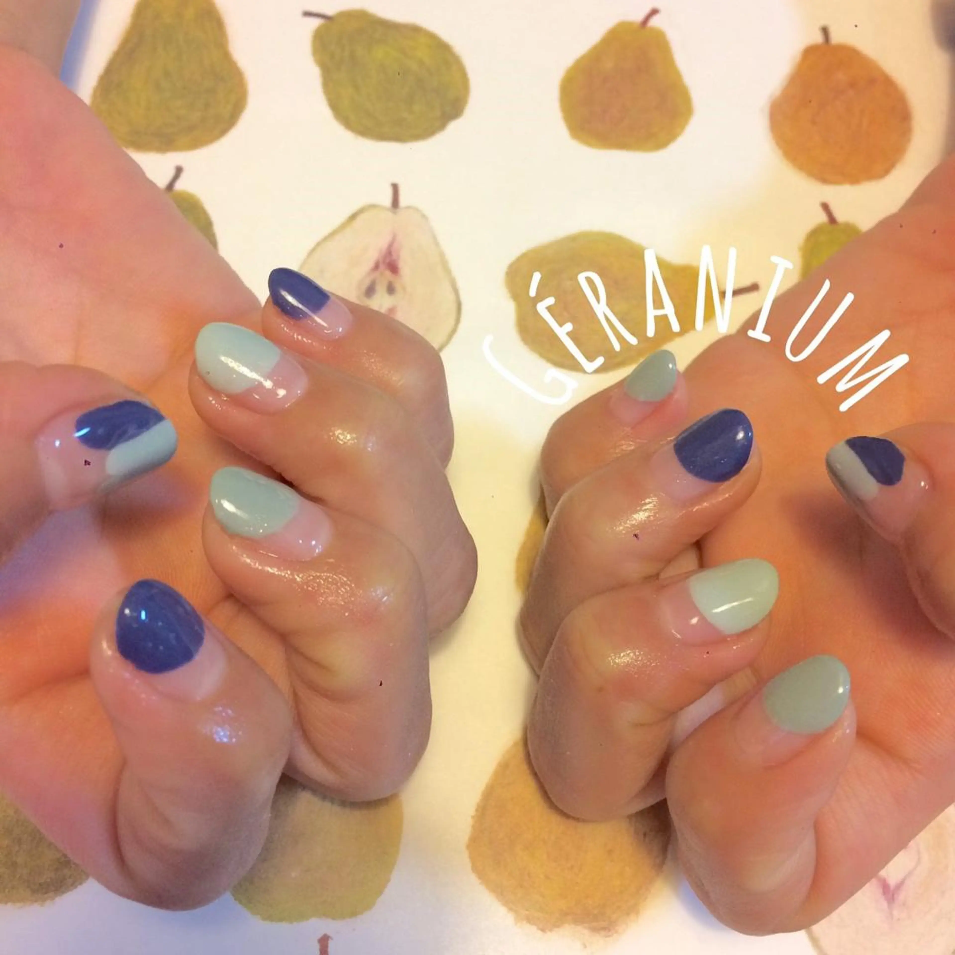 ネイル カジュアル フレンチネイル GéRanium Harukaのネイルデザイン