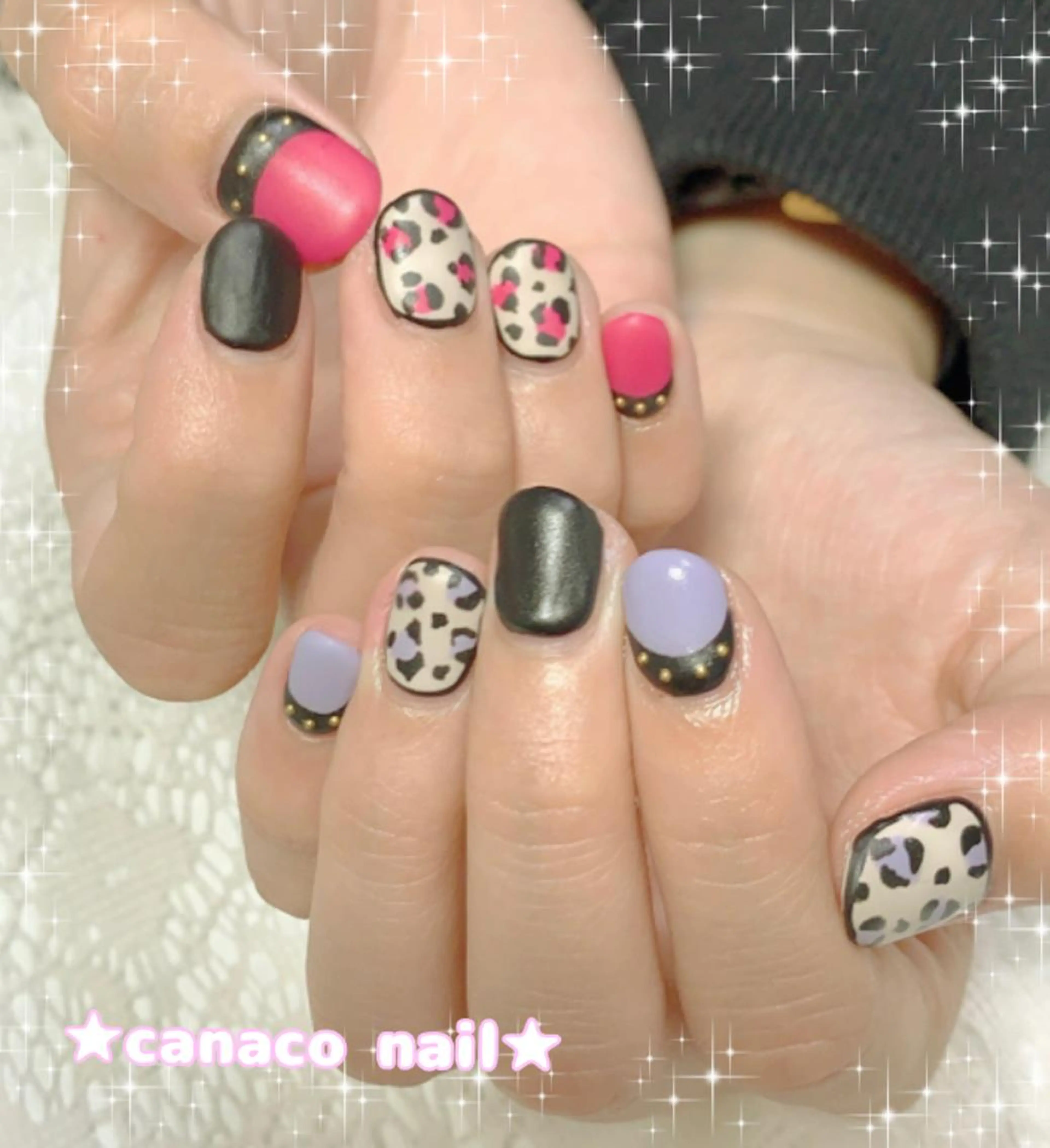 ネイル アニマル柄 フレンチネイル マットネイル Felice所属・ベテランネイル cnc  nailのネイルデザイン