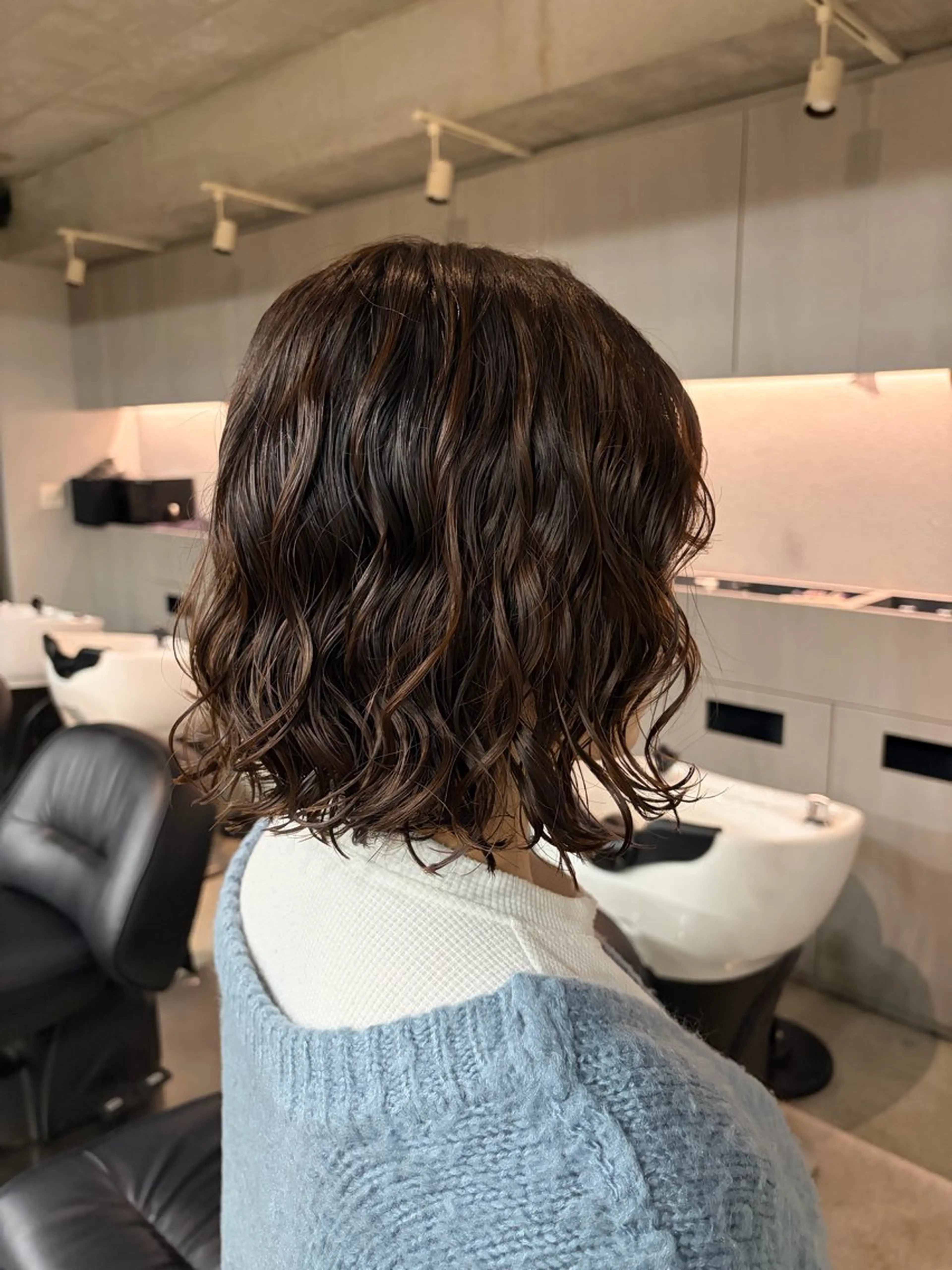 ミディアム パーマ パーマ ボブパーマ/表参道 パーマ/aobaのヘアスタイル