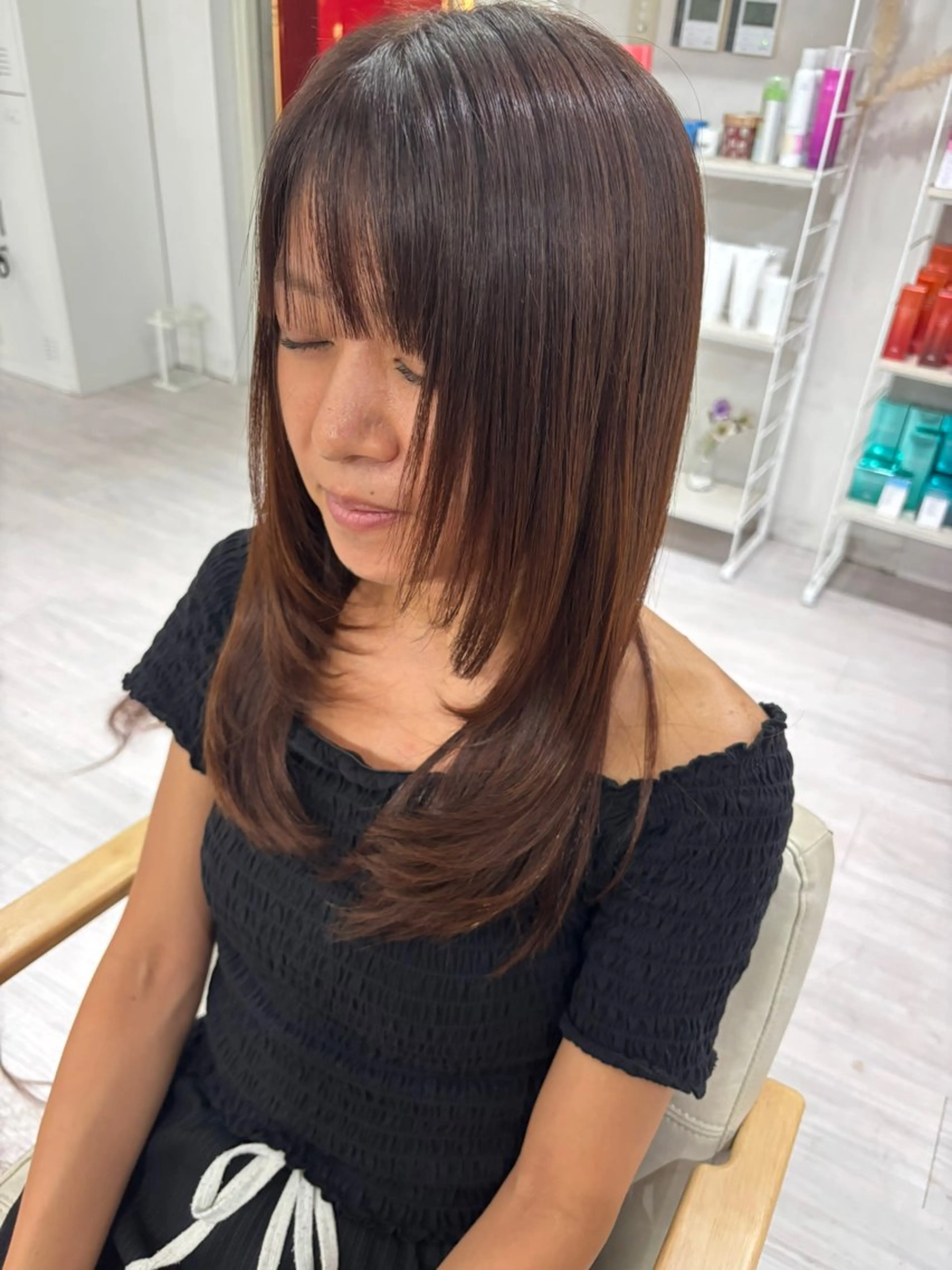 ロング レイヤーカット ダブルカラー艶カラー Chihayaのヘアスタイル