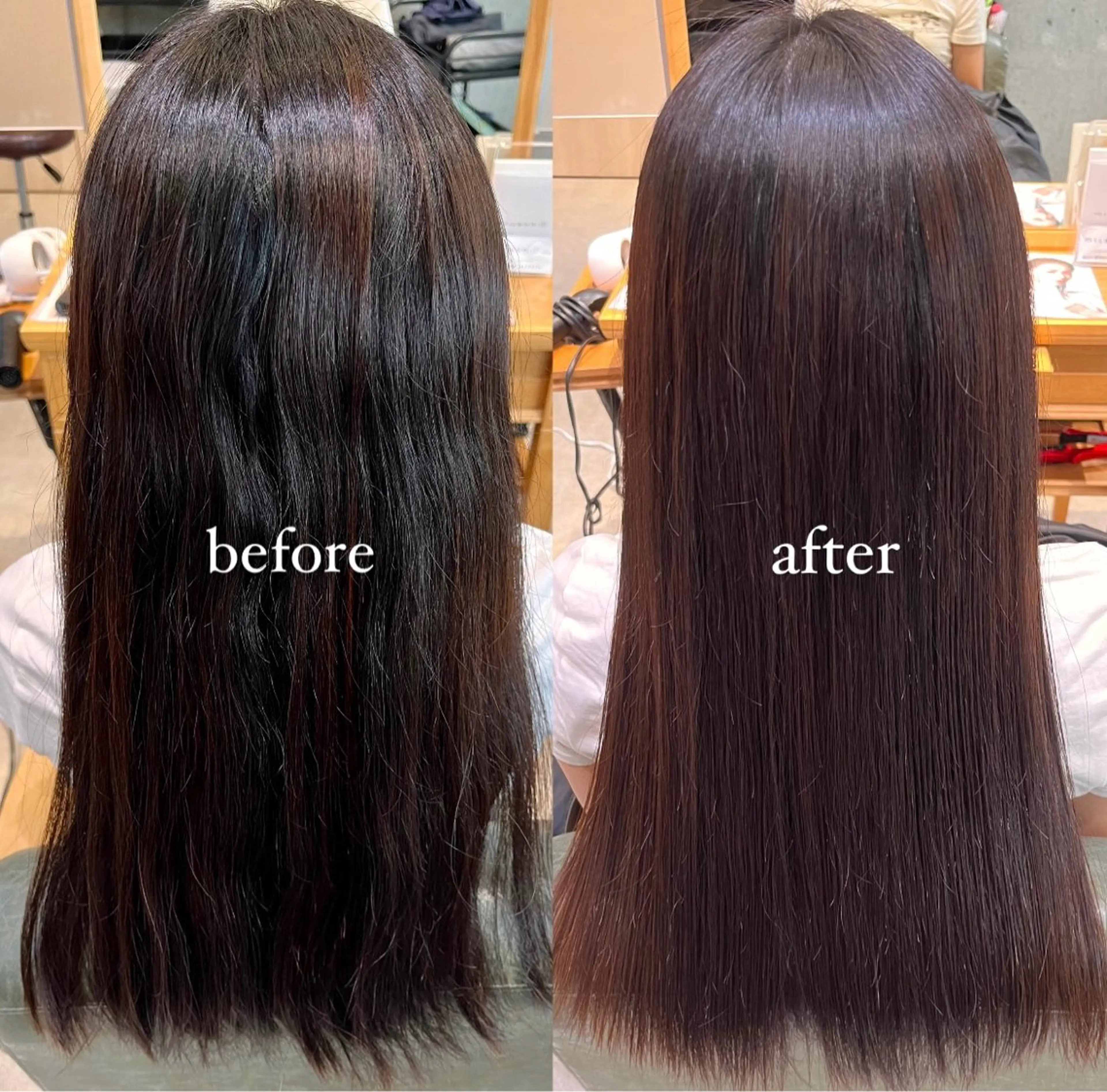 ロング くせ毛 韓国風ヘア 縮毛矯正 オタク美容師🛍/ 酸性ストレート/艶髪のヘアスタイル