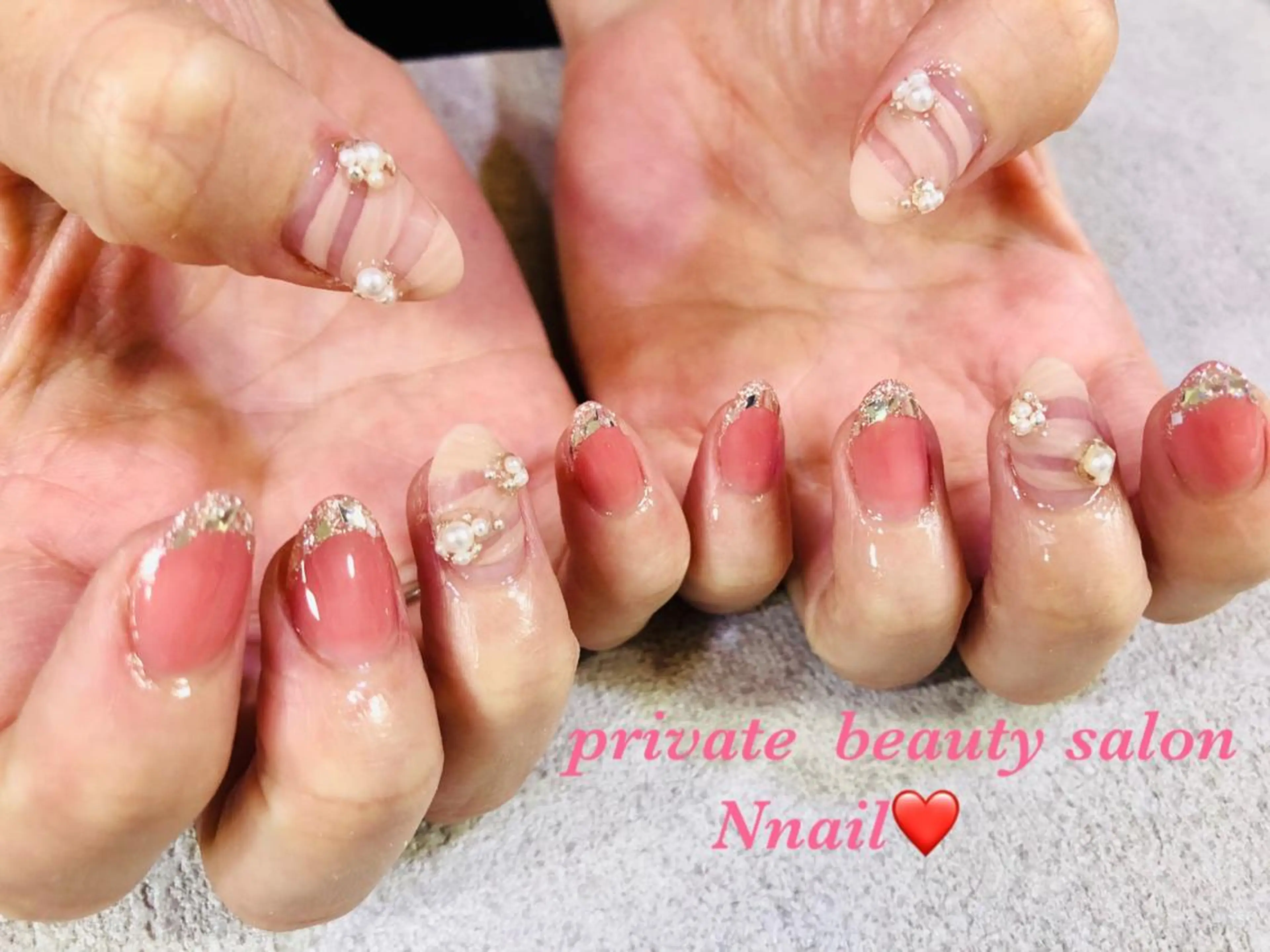 ネイル フレンチネイル ガラスフレンチ Nnail所属・🌿Nnail🌿 プライベートサロンのネイルデザイン
