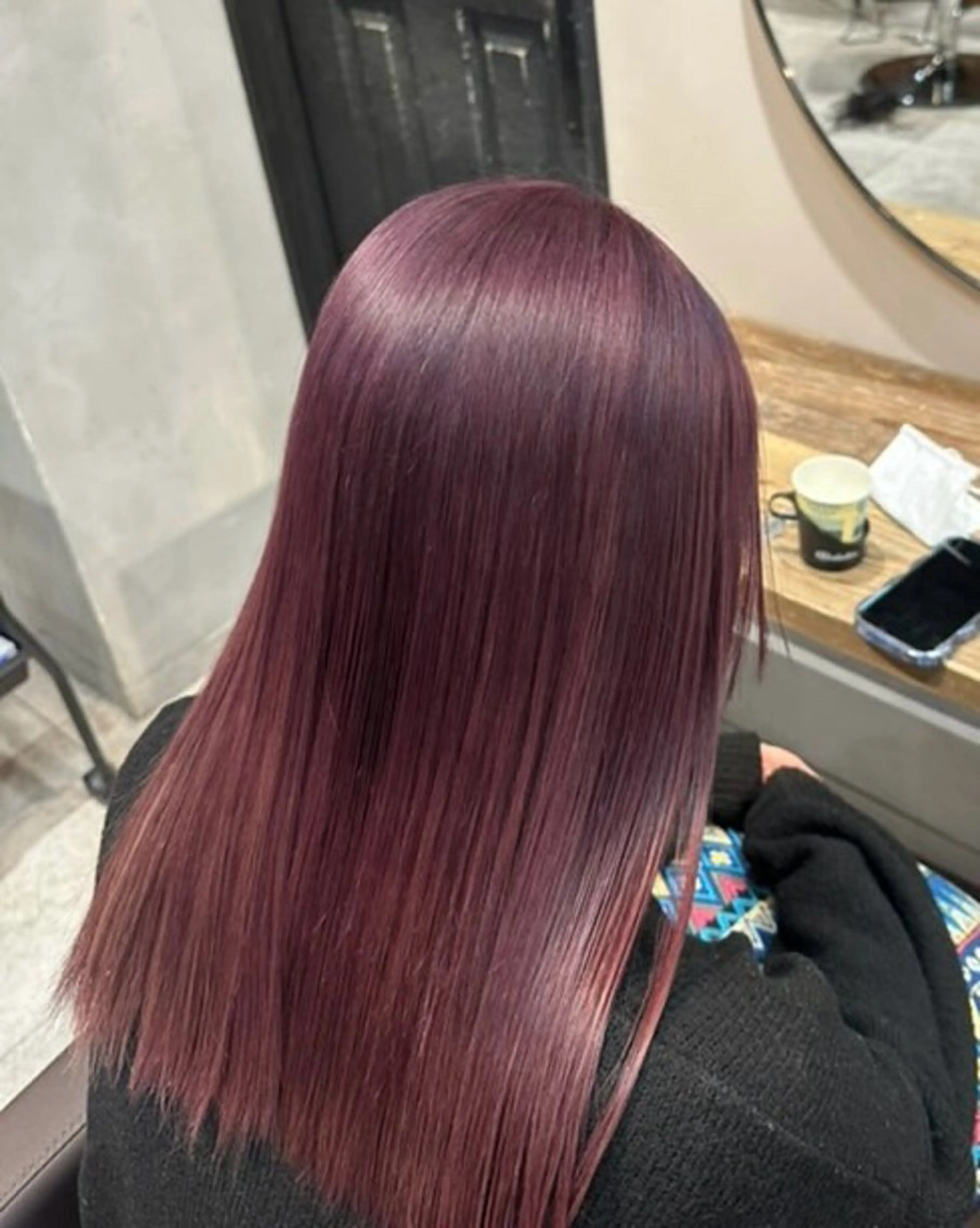 ミディアム カラー ピンクカラー バイオレットカラー カット ヘアカラー トリートメント yu-kiハイトーン /ブリーチ無しカラーのヘアスタイル