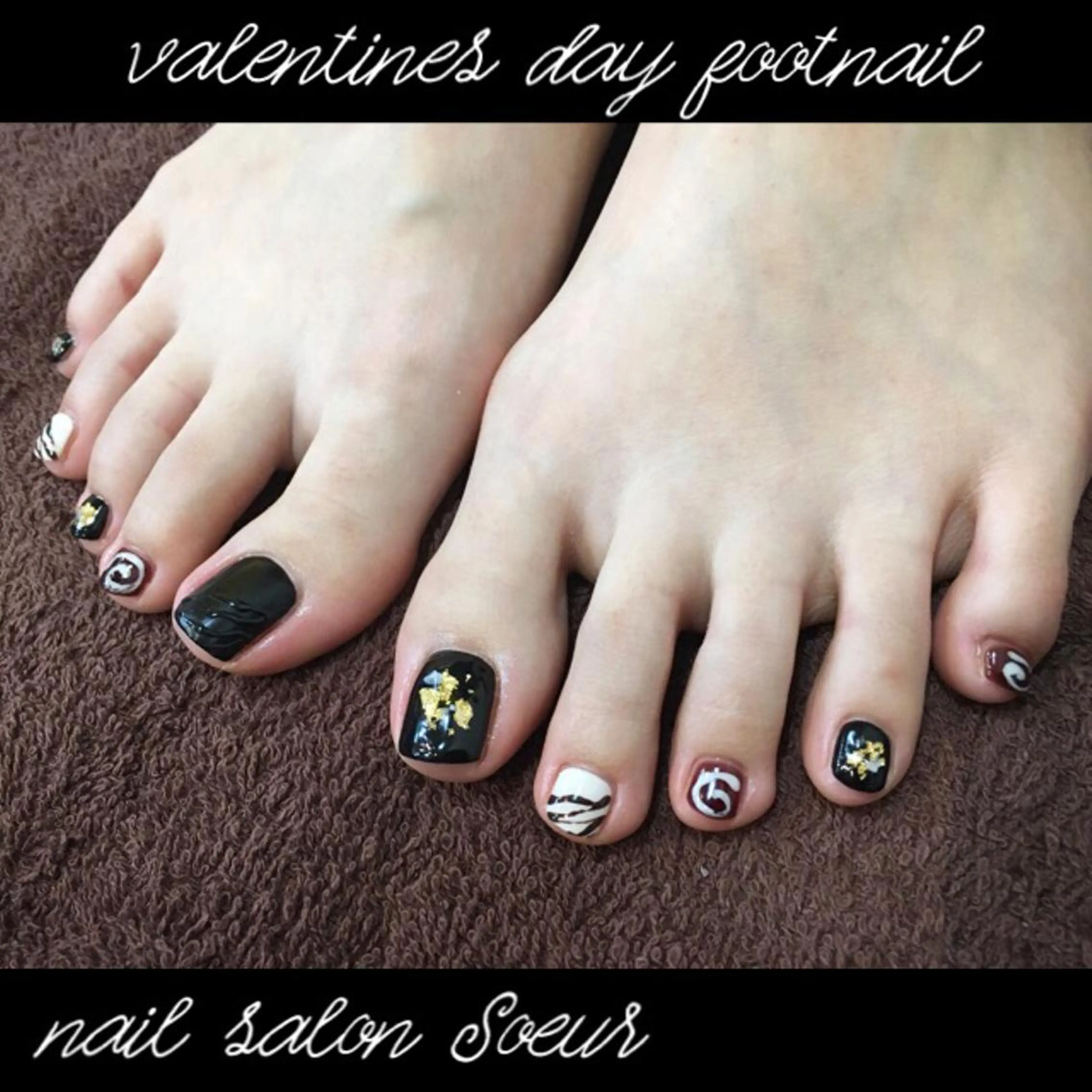 ネイル フットネイル マットネイル バレンタイン フットネイル nail salon Soeurのネイルデザイン