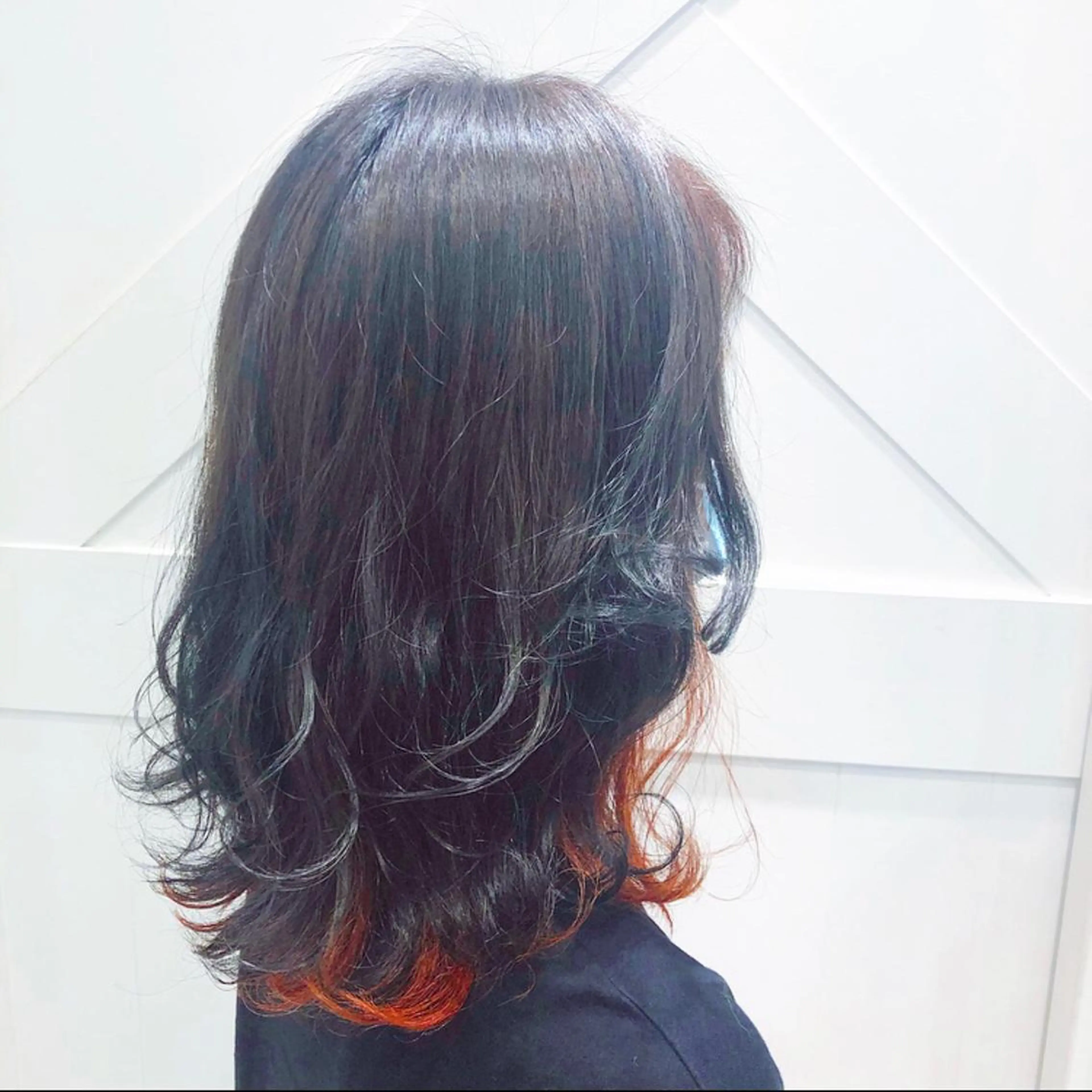 カラー オレンジ ヘアカラー 🌺ウルフカット職人 新垣渚🐺のヘアスタイル