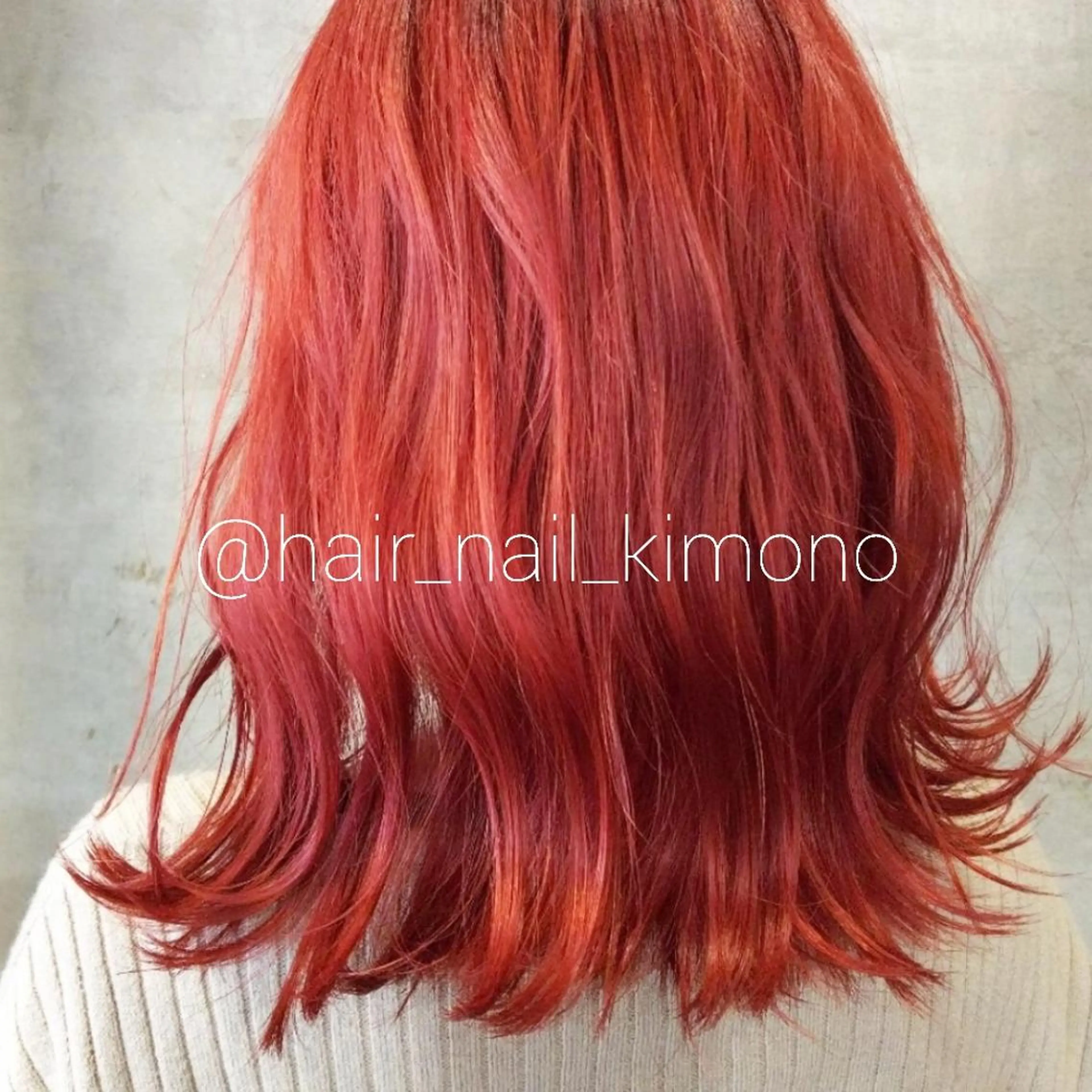 ミディアム カラー レッドカラー カット ヘアカラー EMANON 心斎橋所属・デザインカラー /aiのヘアスタイル